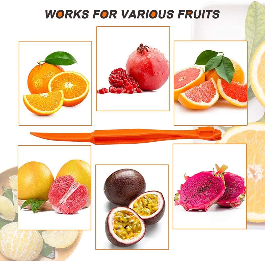 Orange Peeler tools Plastic Orange Peeler Citrus Remover Easy Open Citrus Lemon Citrus Peel Cutter Vegetable Slicer Fruit Tools Kitchen Gadgets (Orange 2 Pack)