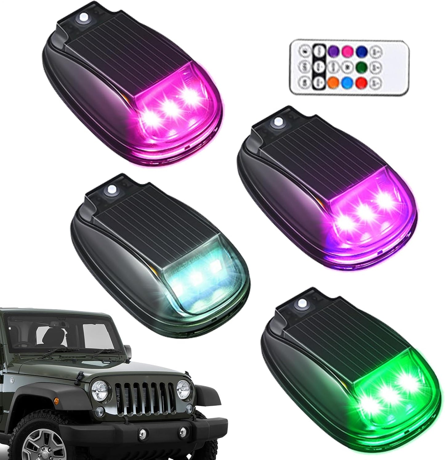 Generico Solar Powered Cab Lights, Cab Marker Light, 3.15x2.36x1.49 inches Portable Compact Smart Sensing Lighting, Waterproof Automotive Accessories, Ideal for Motorcycle Vehicles