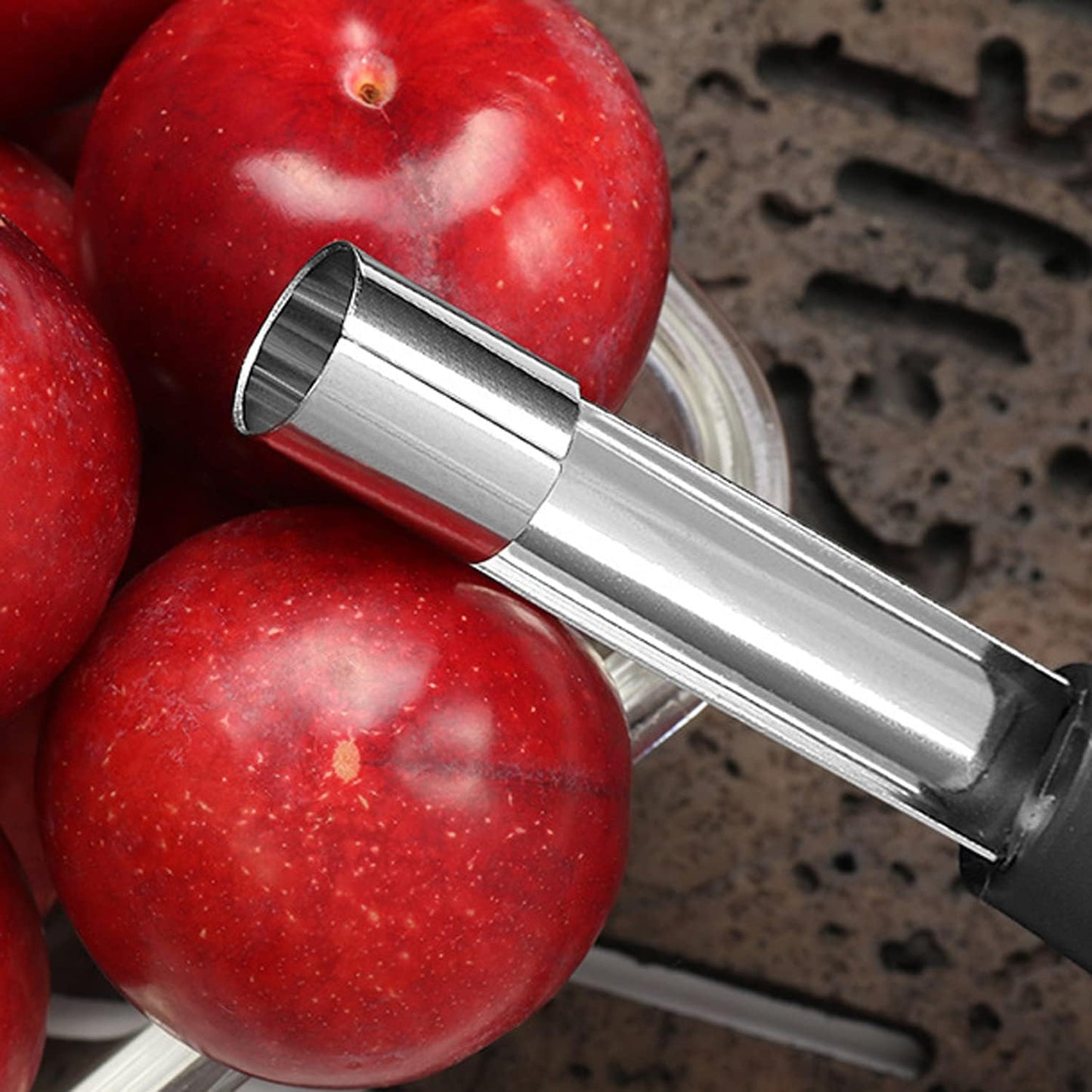 Soft Touch Apple Corer Remover Stainless Steel Core Seed Twist Pear Kitchen Tool Fruit Pear Corer Slicer Peeler with Sharp Serrated Blade Perfect Kitchen Utensil & Gadget for Coring Fruits