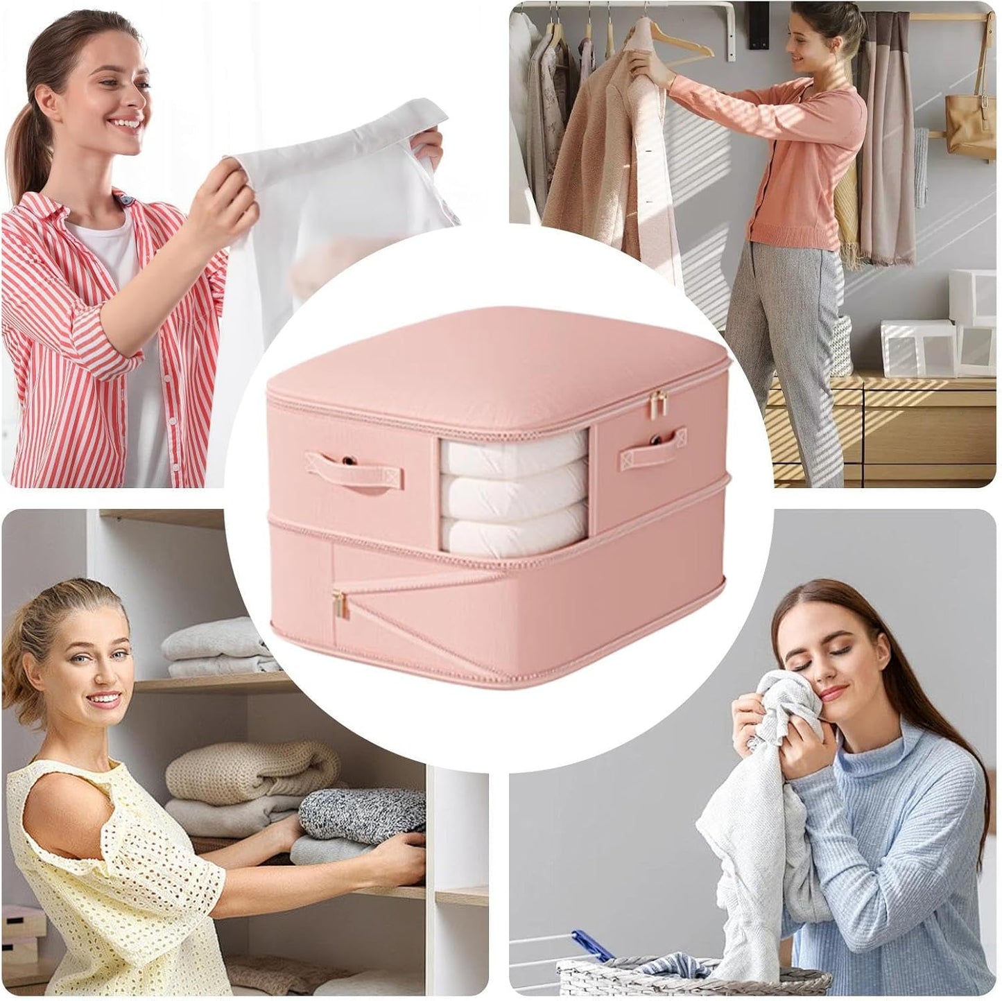 Compression Packing Cubes - Space Saver Clothing Tote | Clothing Duvet Storage Bags | Compression Packing Cube | Compression Storage Bags for Comforters, Clothes, Blankets for Travel