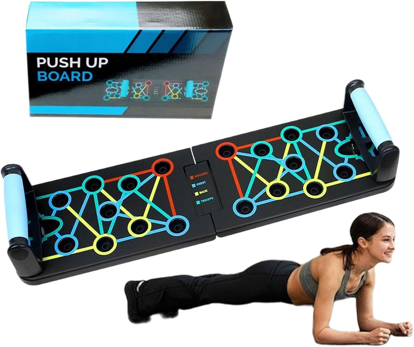 Push Up Board, Foldable Pushup Stand System, Multifunctional Home Workout Equipment, Professional Strength Training Aid for Men and Women, Portable Fitness Gear