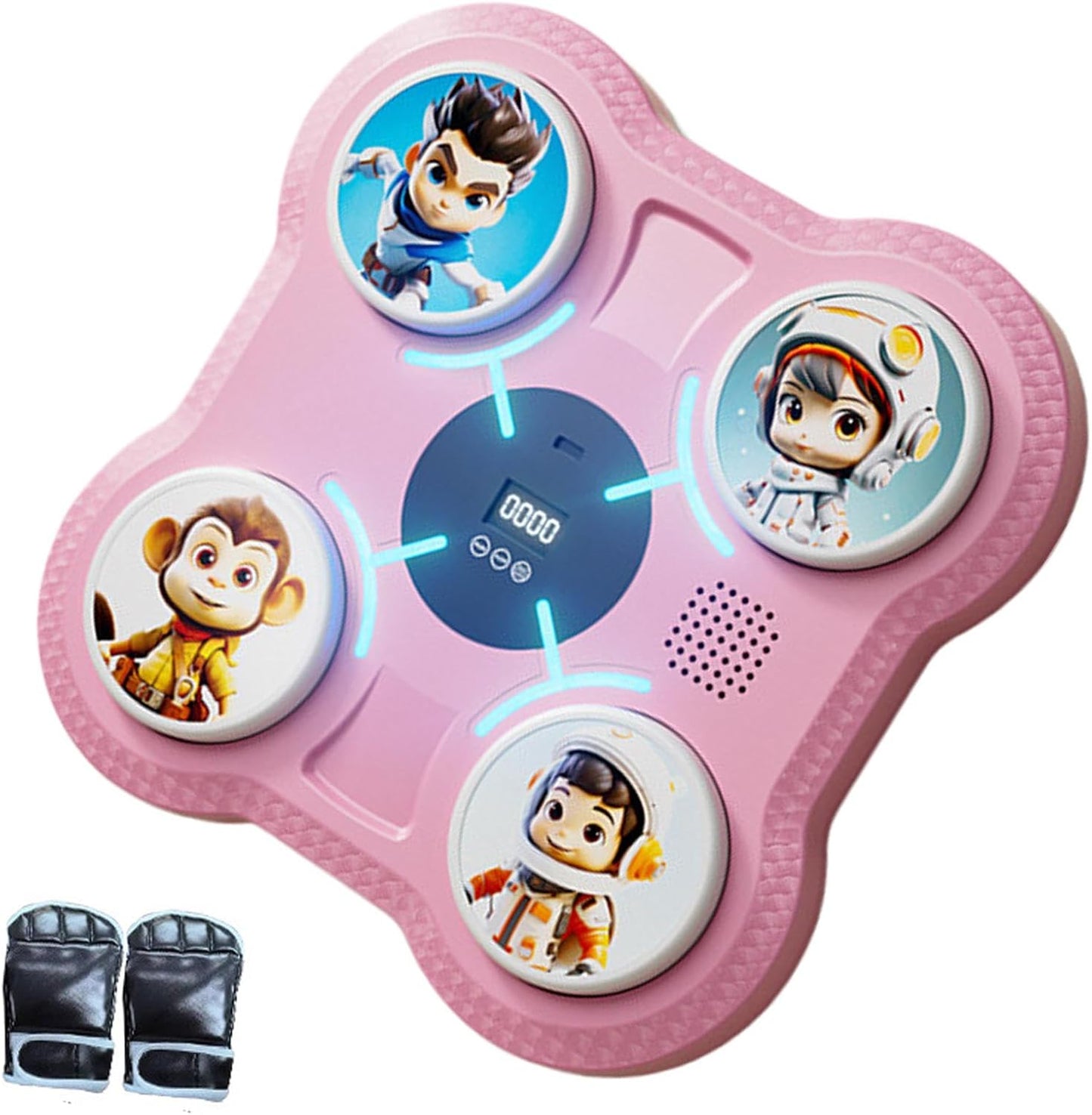 Music Boxing Machine, Smart Punching Target Toys with Gloves, Wall-Mounted Boxing Workout Equipment for Kids and Teens, Interactive Boxing Toy for Stress Relief and Exercise Fitness Training Gear
