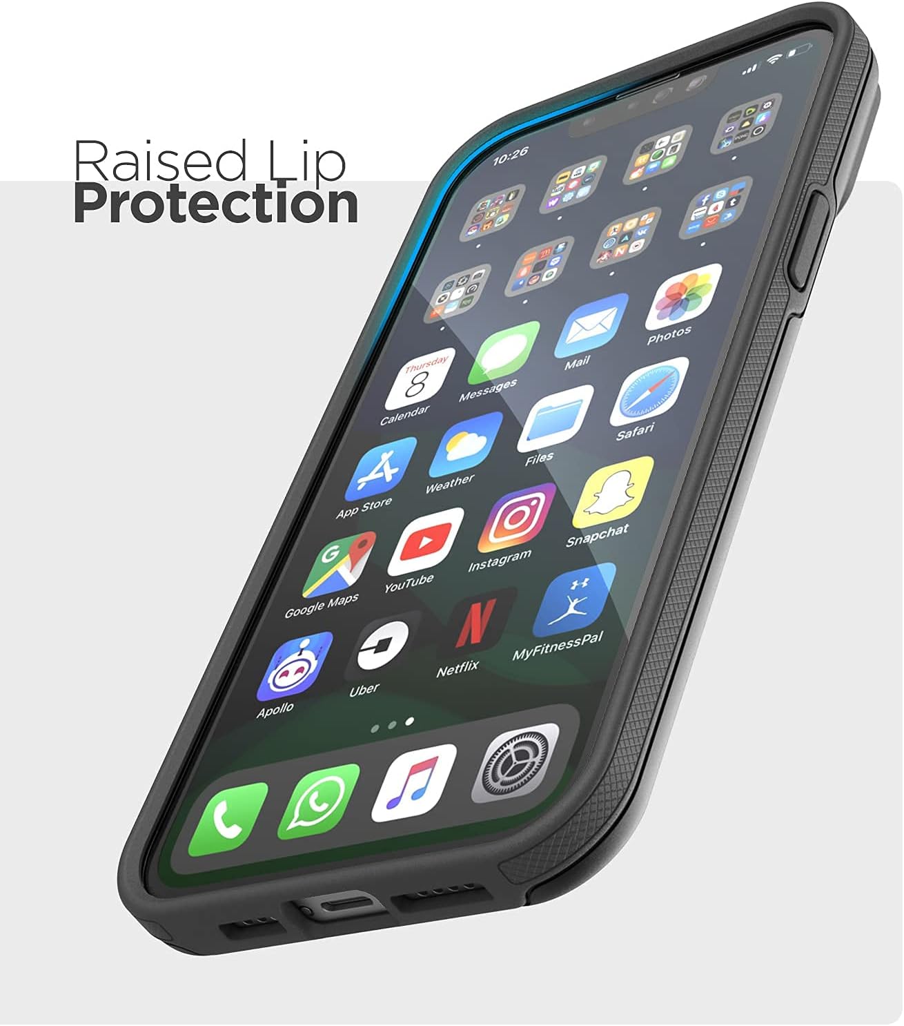 Encased Phantom Designed for iPhone 13 Pro Max Wallet Case (2021) Protective Phone Case with Card Holder (4 Credit Card Capacity) Black