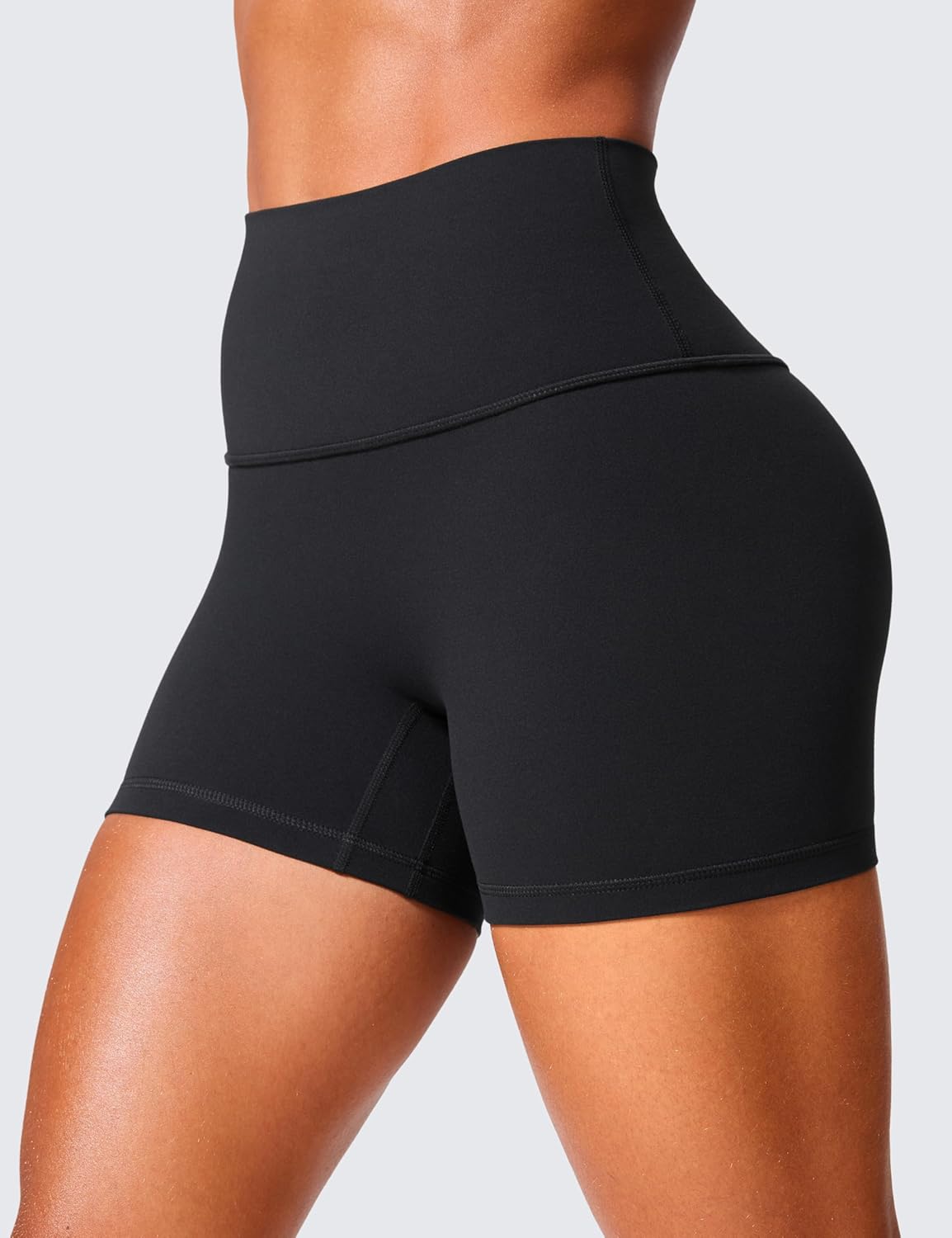 CRZ YOGA Womens Butterlift High Waist Scrunch Butt Biker Shorts 4 Inches - No Front Seam Workout Yoga Gym Booty Shorts