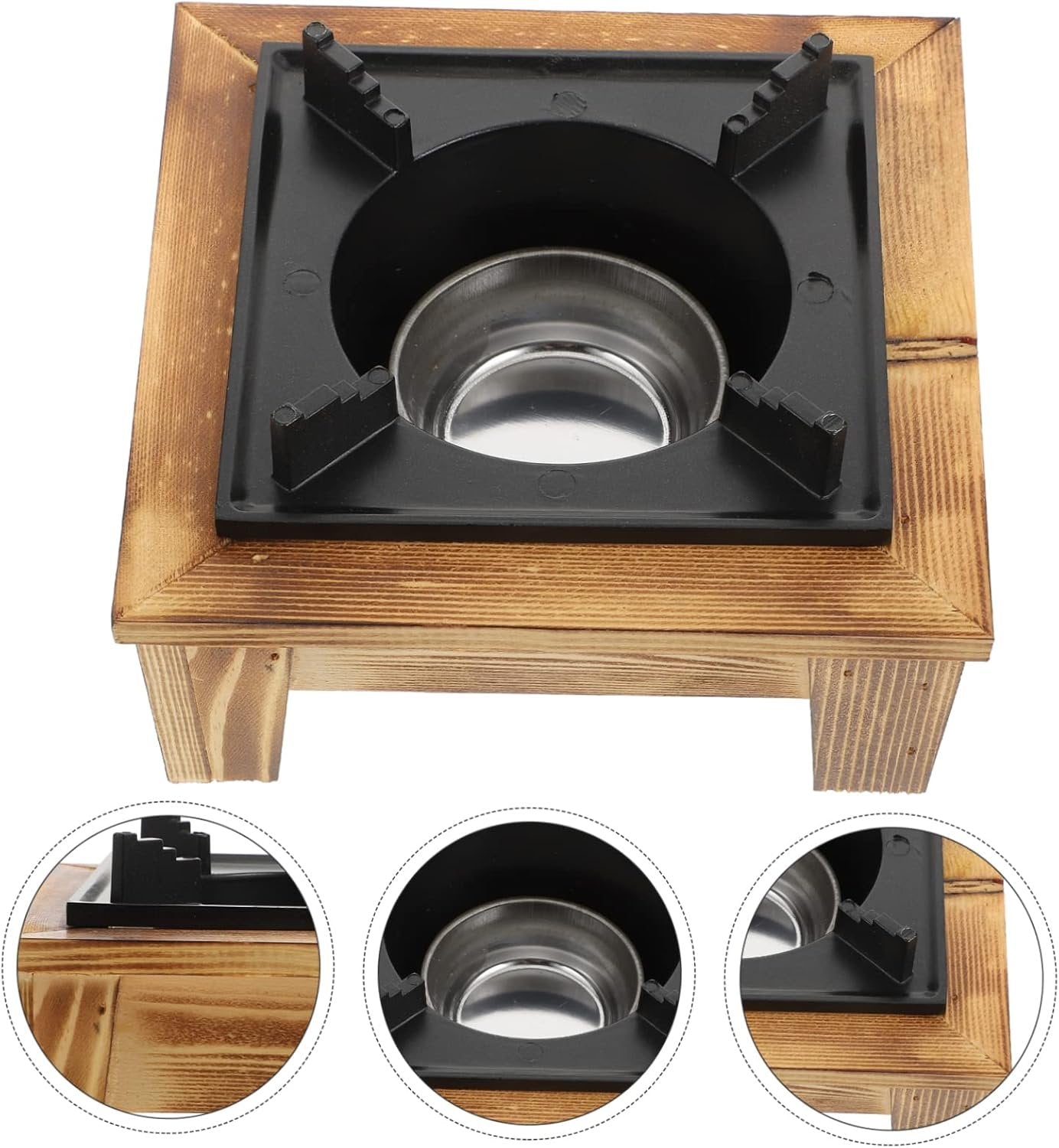 Milisten 1 Set Alcohol Stove Camp Stove Jet Beverage Grill Hot Electric Tea Kettle Fire Pot Black