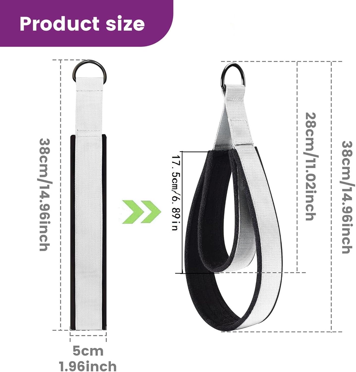 STARTIST 2Pcs D Rings Straps Handle,Pilates Double Loop Straps Pilates Accessories,Exercise Yoga Straps for Home Gym Adults Reformer