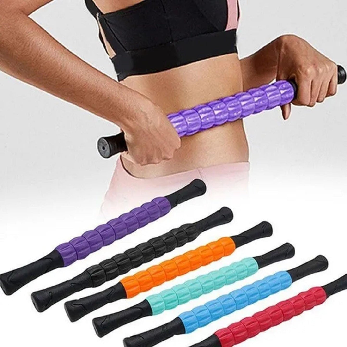 EZONEDEAL Muscle Roller Stick, Massage Roller, Body Massage Stick Release Myofascial Trigger Points Reduce Muscle Soreness Tightness Leg Cramps & Back Pain For Physical Therapy & Recovery (Blue)