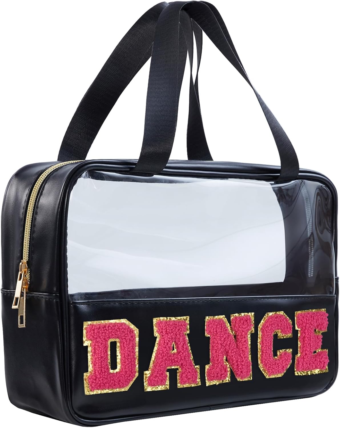 Dance Bag Dace Recital Gifts Clear Makeup Bag Dance Competition Must Haves, Dance Accessories for Girls Dance Stuff Preppy Cosmetic Bag Travel Toiletry Bag (STB-MH-CHEER, STB-HS-DANCE)