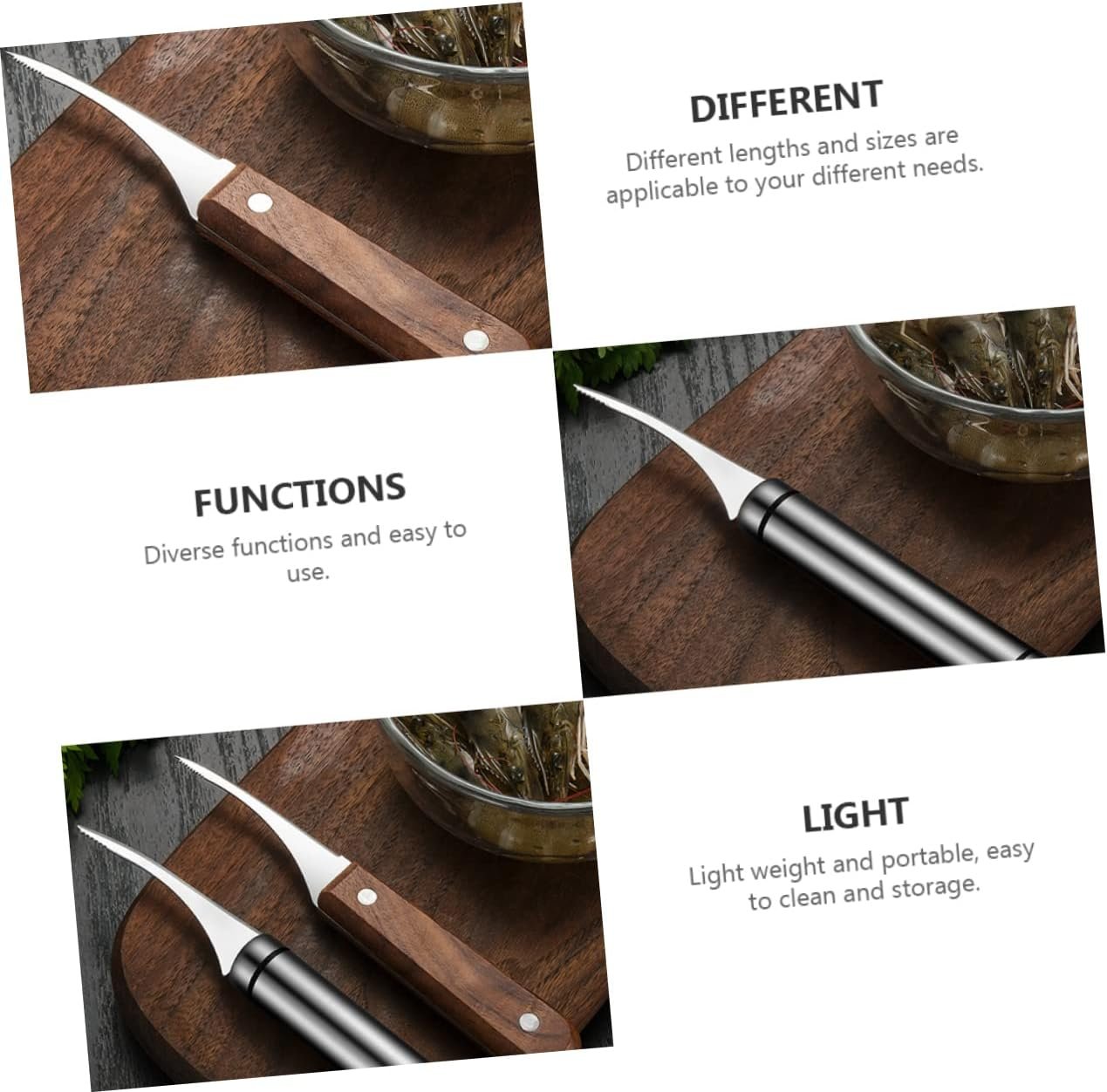 Zerodeko 2 Pezzi Apriscatole per Gamberetti Gadget da Cucina Utensile per Sbucciare Gamberetti in Legno