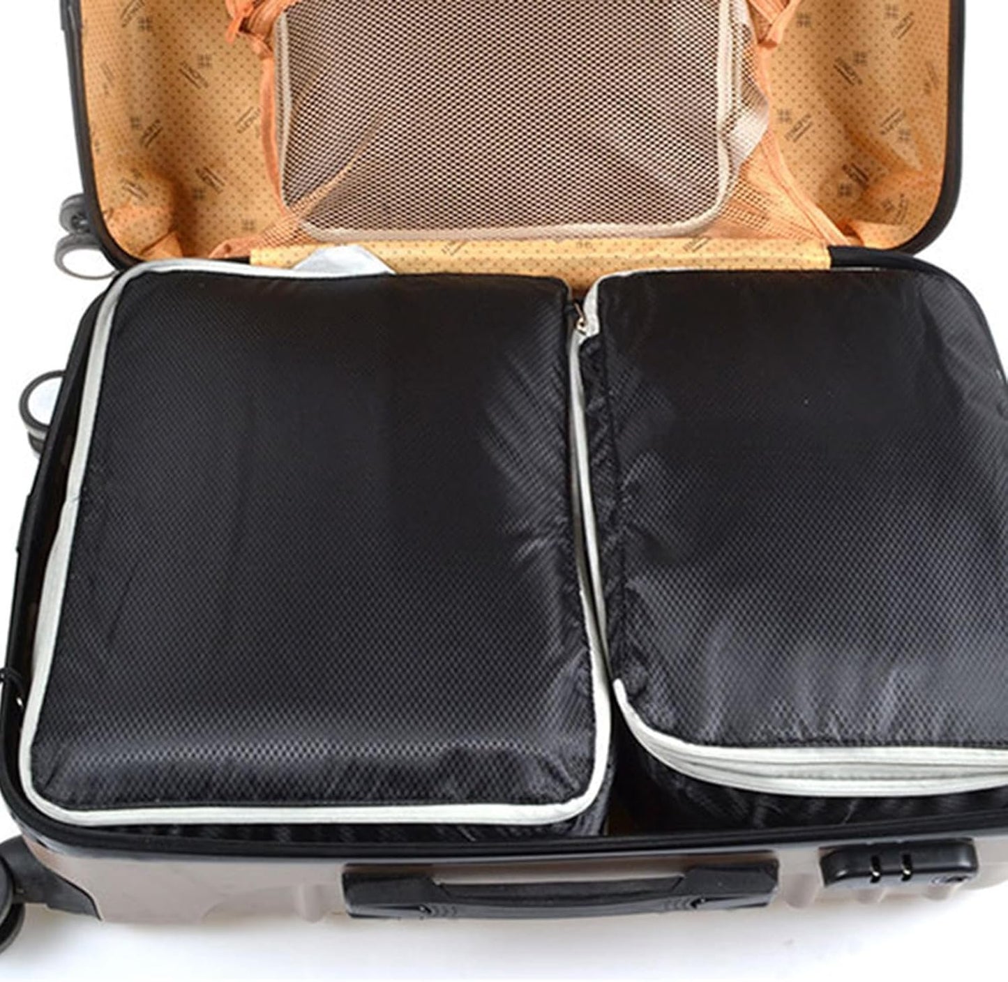3Pcs Compression Packing Cubes for Suitcases Extensible Organizer Bags Travel Luggage Organizer Packing Light-Weight Bags Suitcase Organization Set Black