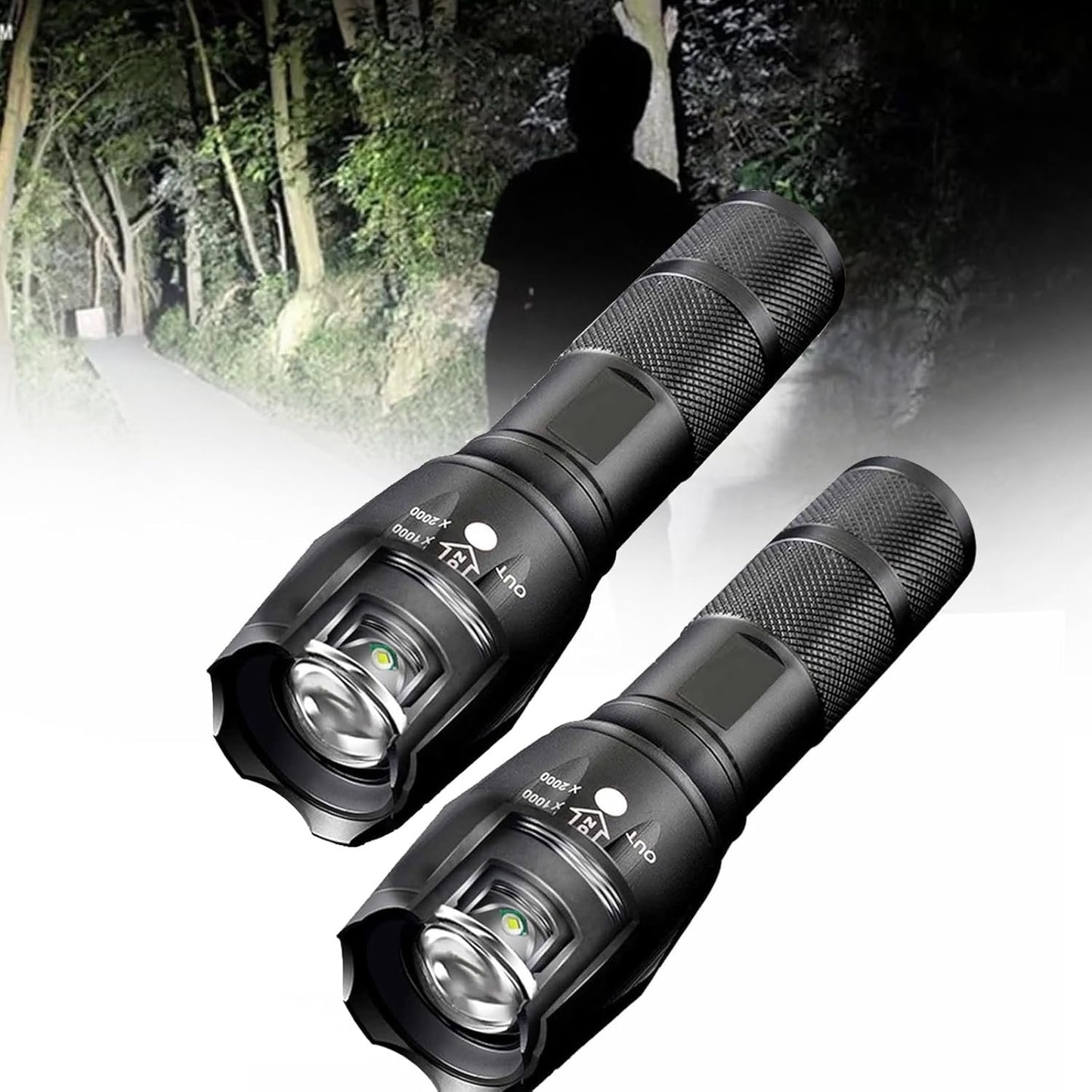 Vitaltac Flashlight, Vitaltac Mini Flashlight Tactical 900000 Lumens, Vitaltac Flashlights High Lumens Rechargeable, Waterproof Zoomable Duty Waterproof Flash Lights for Outdoor Or Emergencies (1)