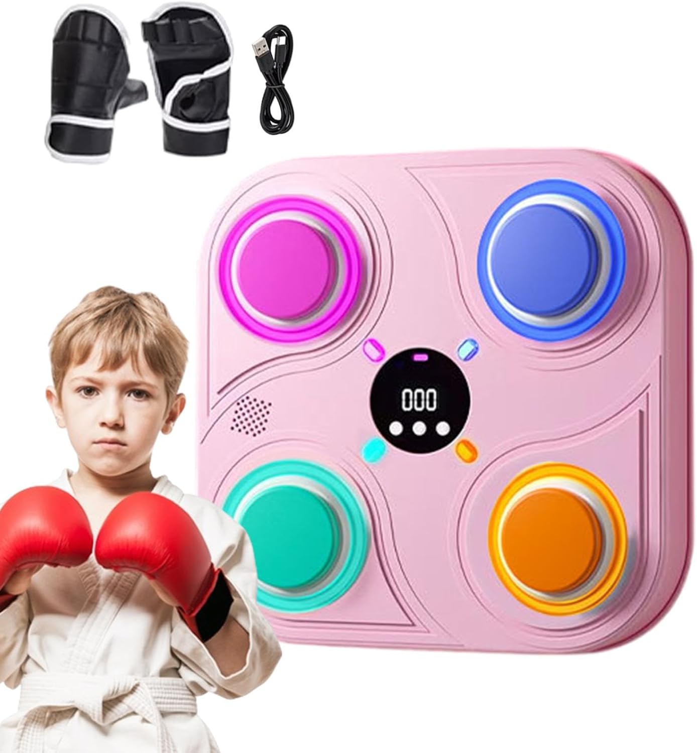 Wall-mounted Boxing Target, Interactive Punching Pad, Kids Boxing Training Gear, Reaction Training Boxing Pad, Home Workout Boxing Target, Wall-mounted Smart Music Boxing Target for Home Workouts
