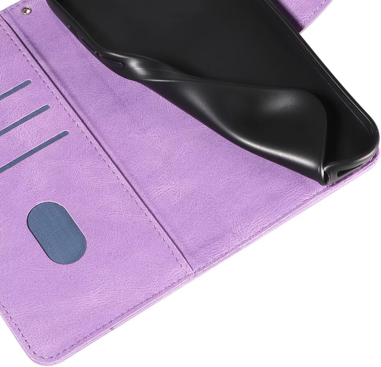 Ttianfa Compatibile for Case Oppo Find X5 Lite, 2 in 1 Leather Wallet Magnetic Flip Cover with Credit Card Holder, Shockproof Folio Kickstand Phone Case-Purple