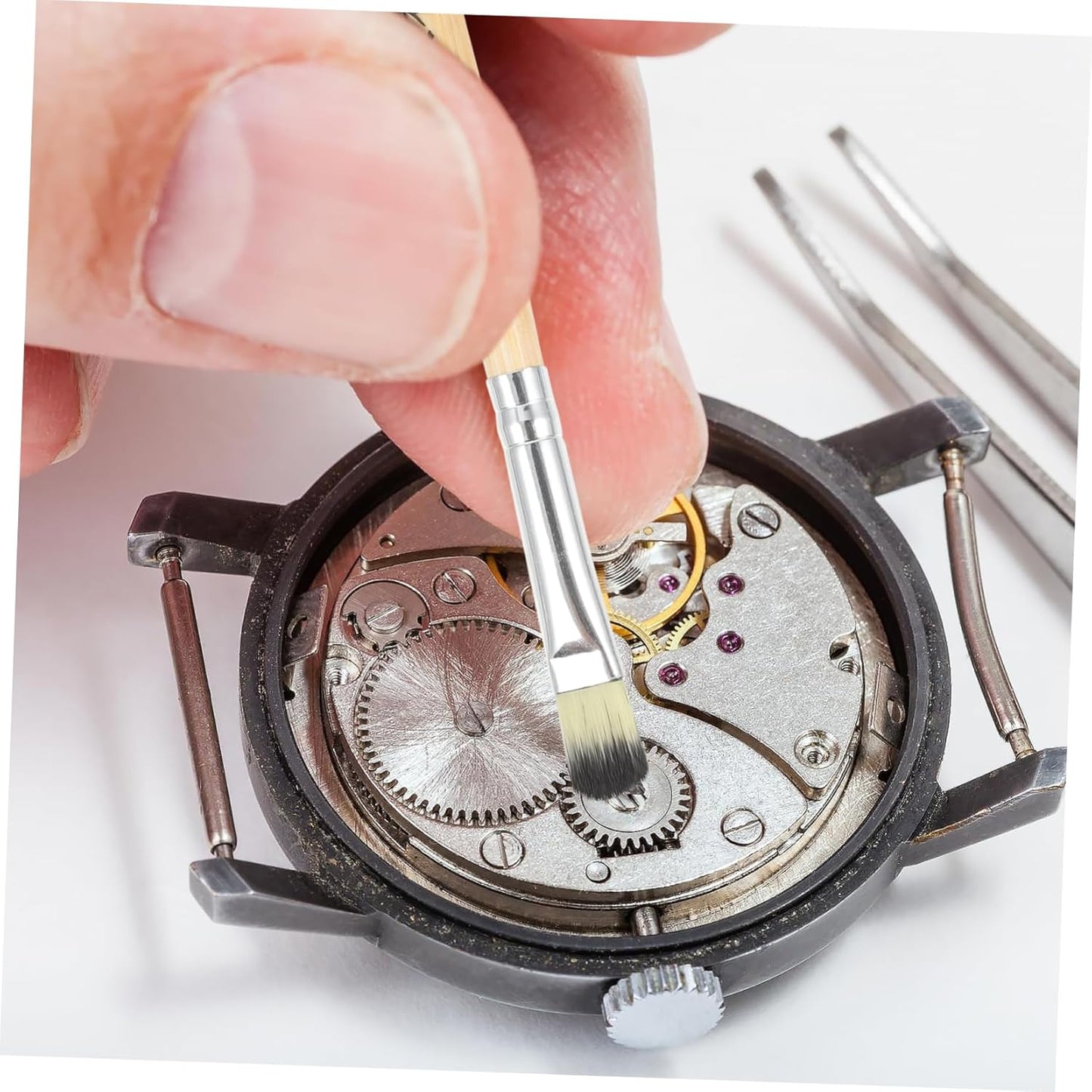 Zerodeko 2Pcs Watch Parts Cleaning Brush Soft Bristles for Watch Movement Maintenance Essential Tools for Watch Repair Professionals and Enthusiasts and Safe