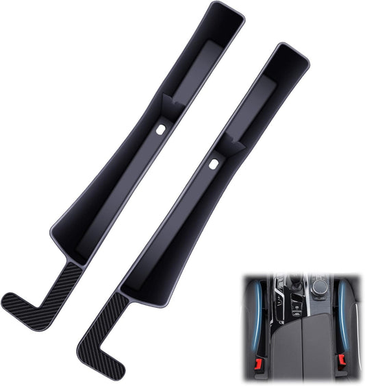 2PCS Car Seat Gap Filler Organizer,Multifunctional Car Gap Fillers with USB and Phone Holder,Auto Interior Accessories,Universal Car Seat Storage Organizer Between Seats for Phone,Keys (Black)