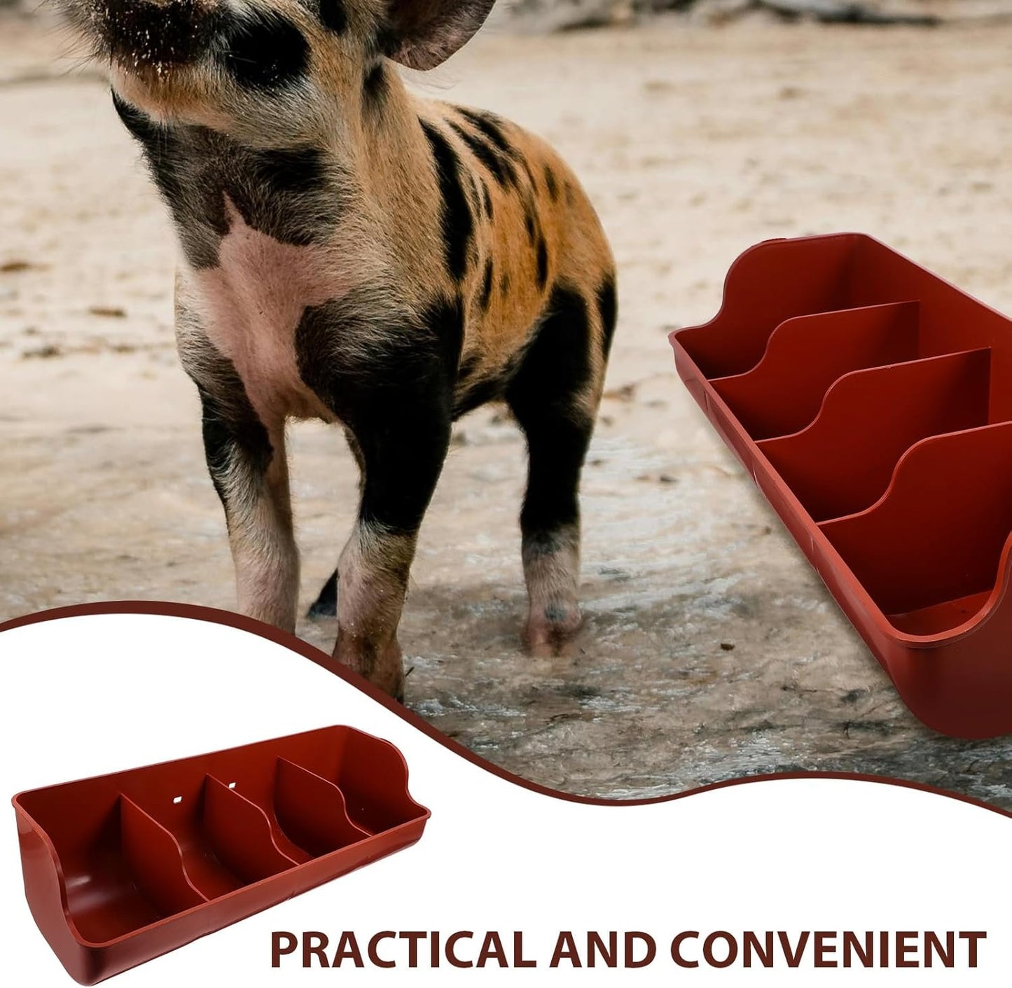 VANZACK Pig Feeding Trough Goat Toy Livestock Food Feeder Trough Horse Feed Storage Drinking Fountain Chicken Drinker Animal