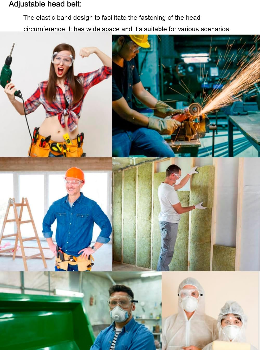 Eyeglasstor 4 Pack Protective Safety Goggle for lab chemistry soft lightweight goggles over prescription glasses Anti-Splash worker construction Eye protection Science Onion Cutting and More White