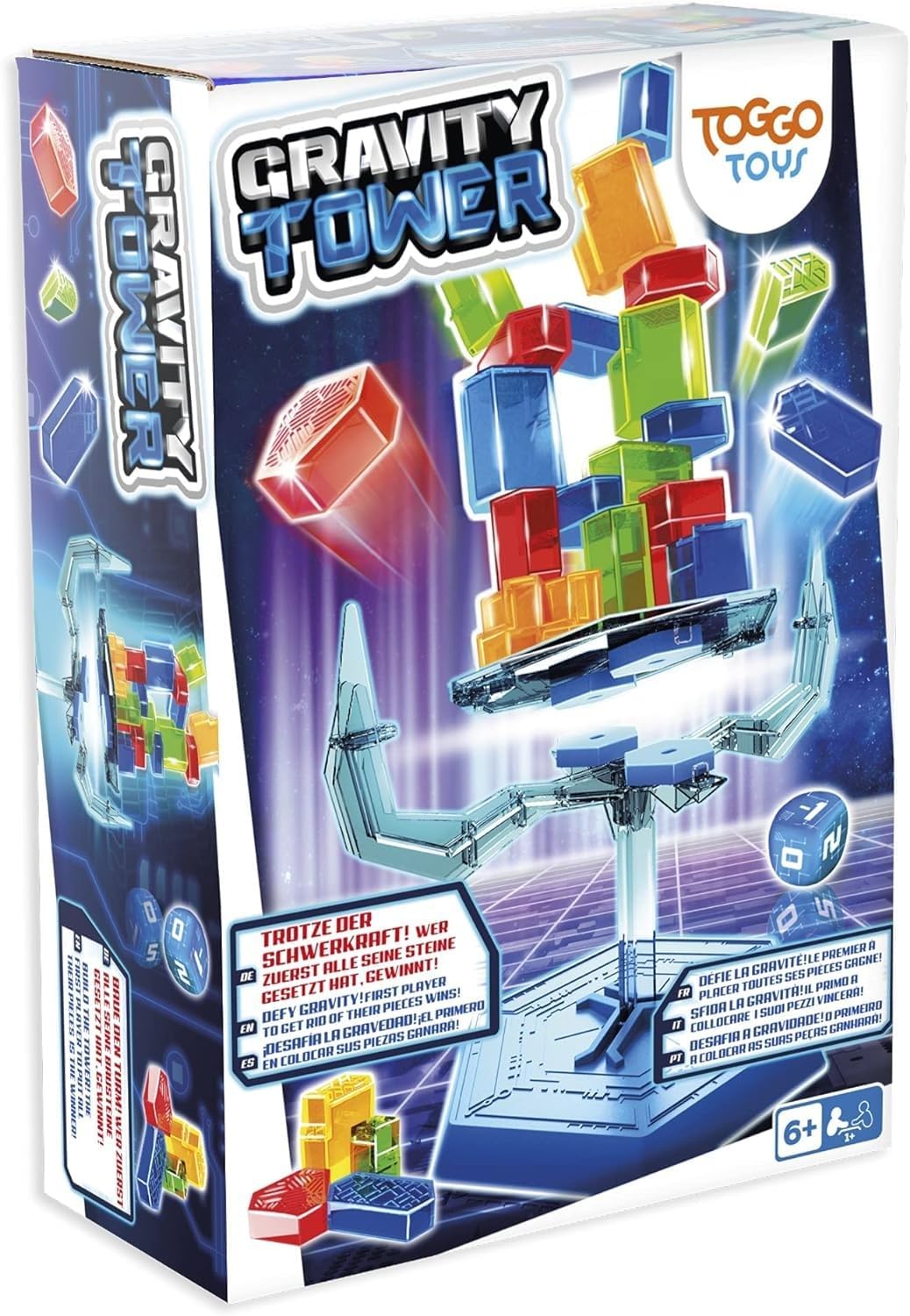 Play Fun BY IMC Toys Gravity Tower | Build a Tower with Blocks on an Unstable Floating Base, Defying Gravity - Fun Educational and Skill Game for Kids Ages 6+
