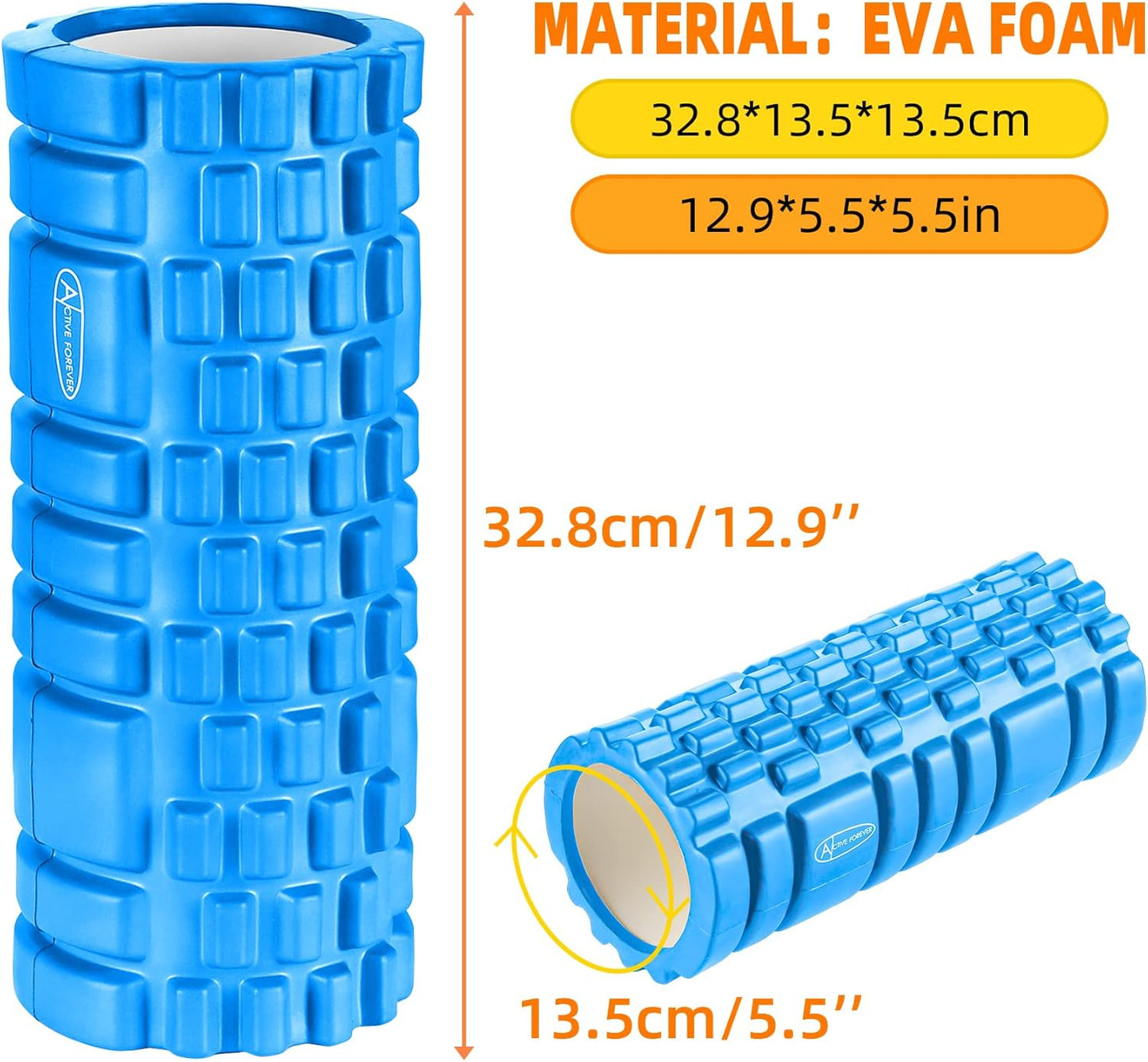 ActiveForever Foam Roller EVA Foam Roller, Trigger Point Massage Roller, Foam Roller for Deep Tissue Massage, Six Colours for Selection