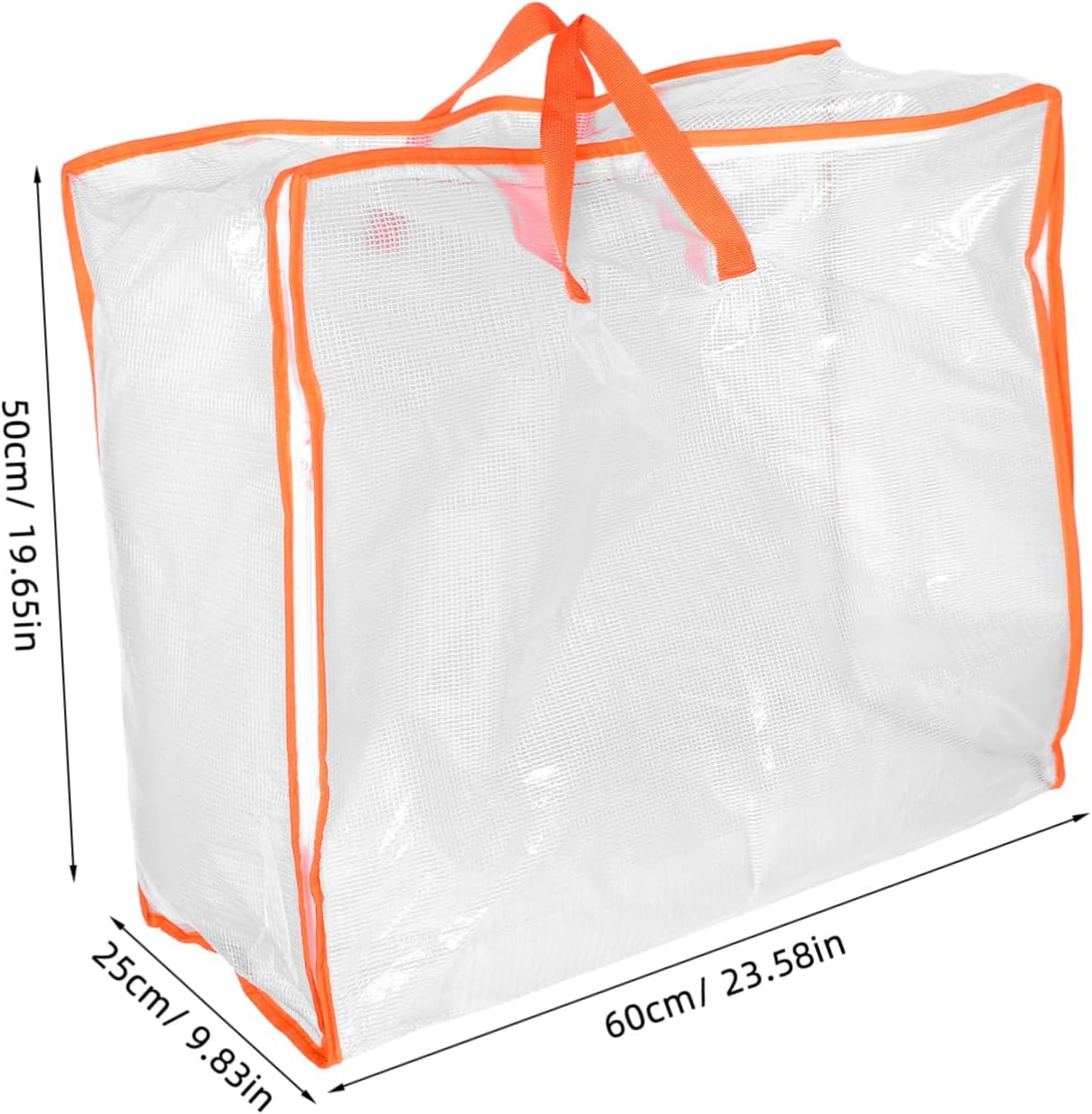 minkissy Large Transparent Clothes Storage Bag with Zipper Heavy Duty Moving Tote for Quilts Bedding Clothes and Spacious Packing for Easy Organization and Moving