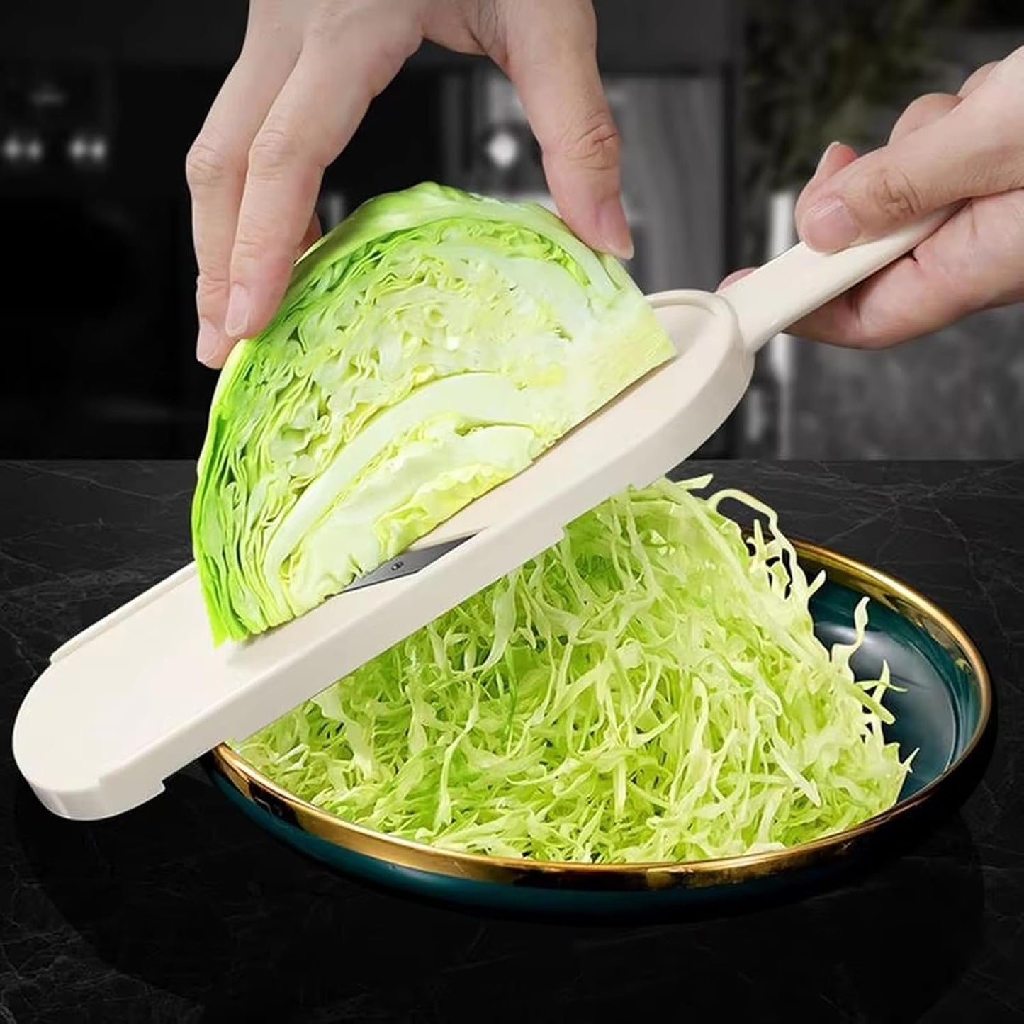 Kitchen Gadget for Quick Food Preps Combining Slicing Shredding and Grating Functions in 1 Tool