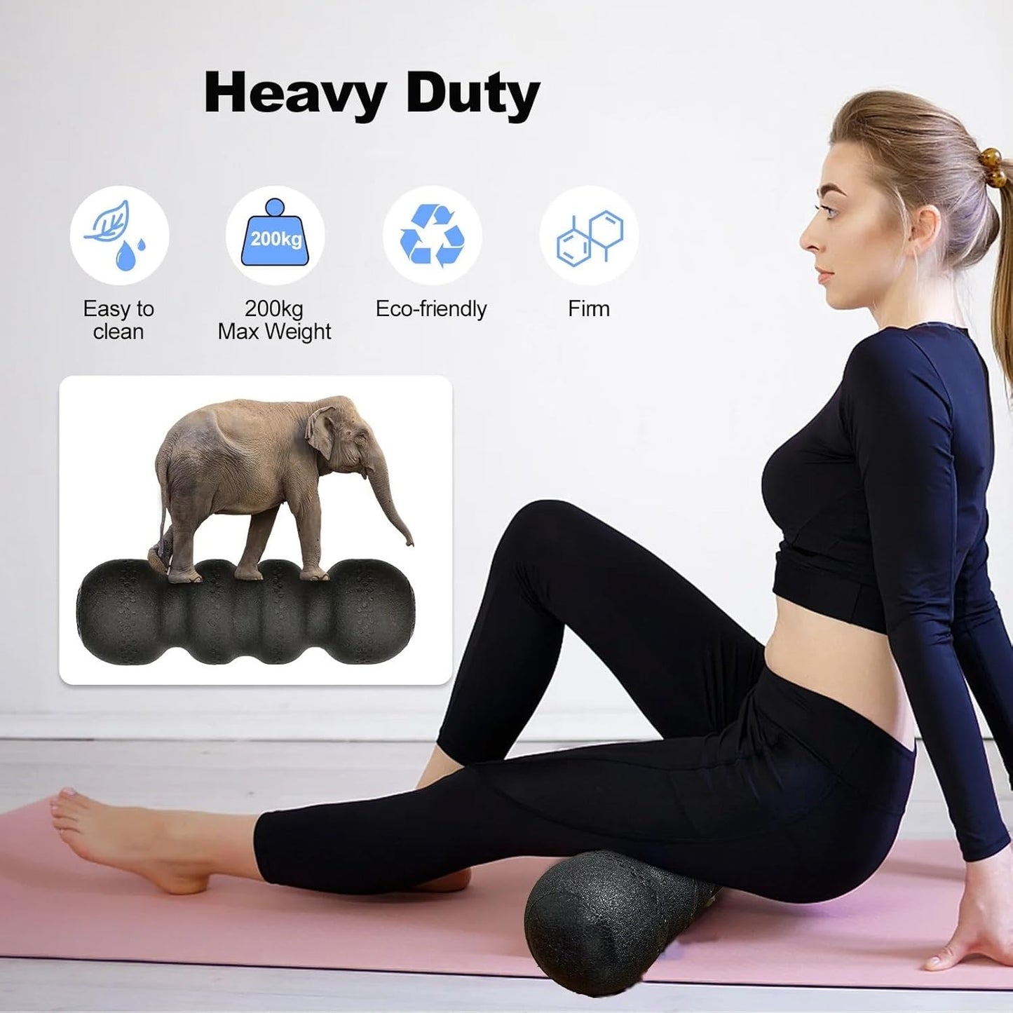 Muscle Massage Roller Foam Roller for Yoga with Peanuts High Density Back Massage for Neck Massage Muscle Recovery 45 cm