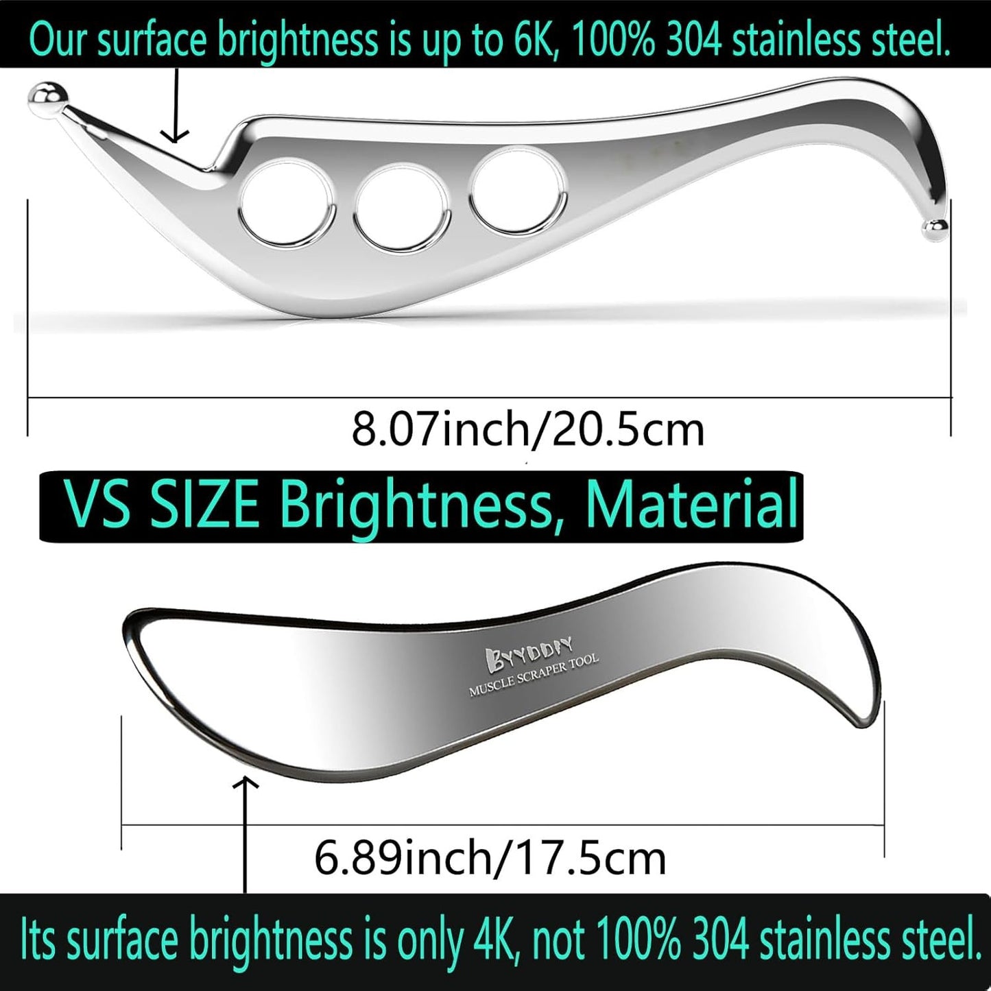 GYX COELE Stainless Steel Muscle Scraper Massage Tool,Soft Tissue Physical Therapy Muscle Blade, IASTM Tools, deep Tissue Scraping for myofascial Release(Big S shape)