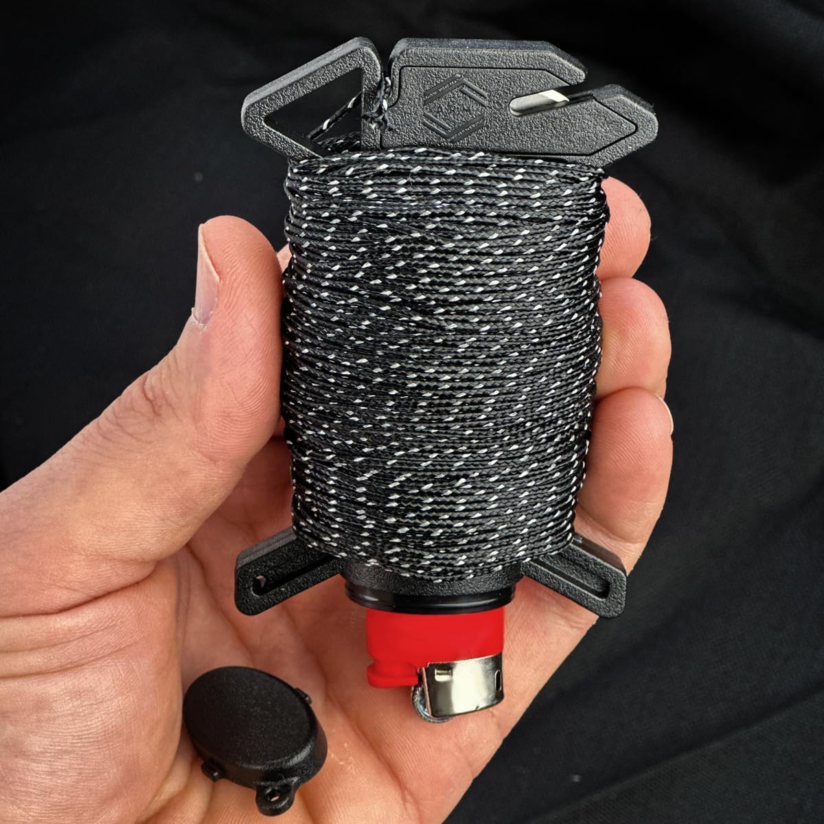 Atwood Rope Ready Rope™ Micro Cord Dispenser 125ft 100lb Test, Camping Gear Survival Tool, Built in Storage, Cutting Blade, Cord Grip, Gear Loop, Made in USA (OD)