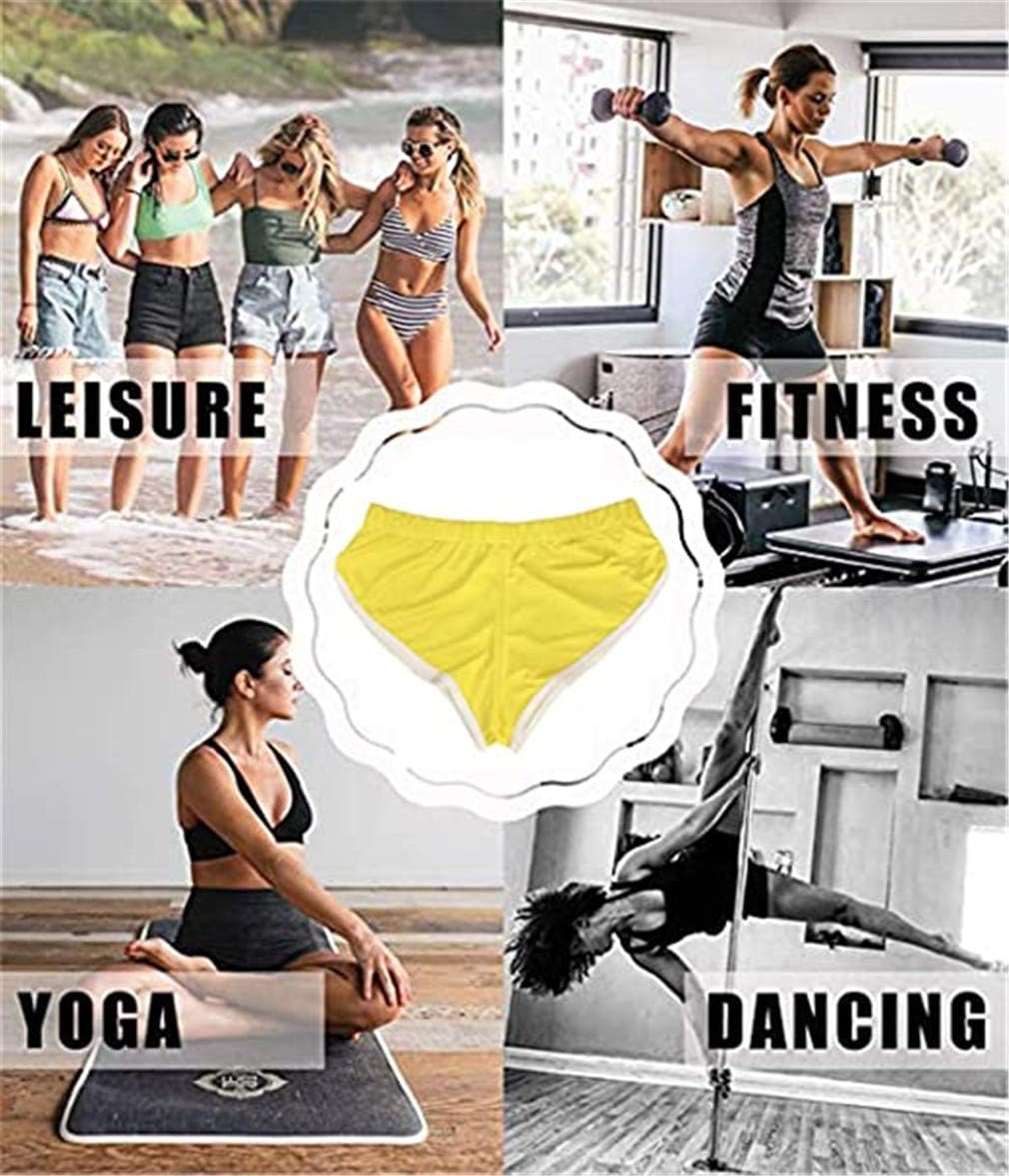 ZHER-LU Women's Mini Sport Shorts, Comfortable Elasticity Slip Shorts,Running Sports Yoga Cycling Shorts, Workout Gym Tummy Pants Leggings
