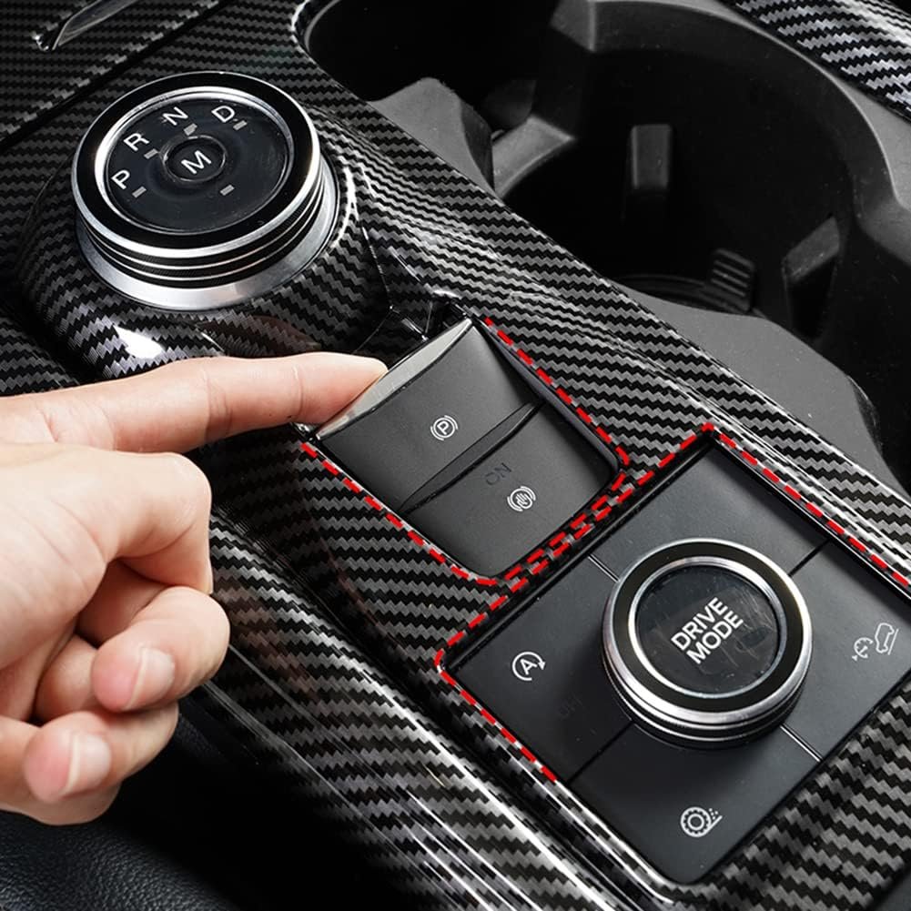 AOKIO Center Console Gear Shift Panel Cover Trim for Ford Explorer Interior Accessories 2020 2021 2022 2023 2024 (Carbon Fiber Style)