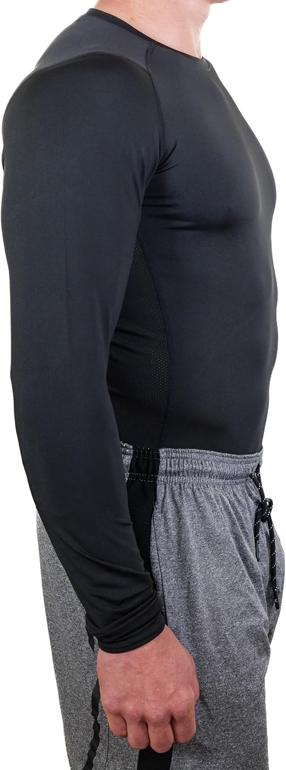 Esteem Apparel Core Tight Pro Men's Long Sleeve Compression Shirt Athletic Base Layer for Performance Workouts
