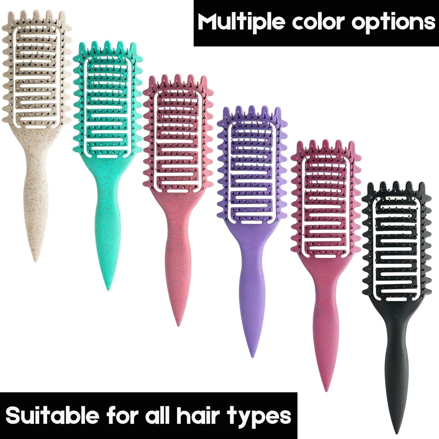 Curl Defining Brush,2024 Curly Hair Brush,Vented Hair Brush for Detangling, Shaping and Defining Curls For Women and Men Less Pulling (Pink Black)