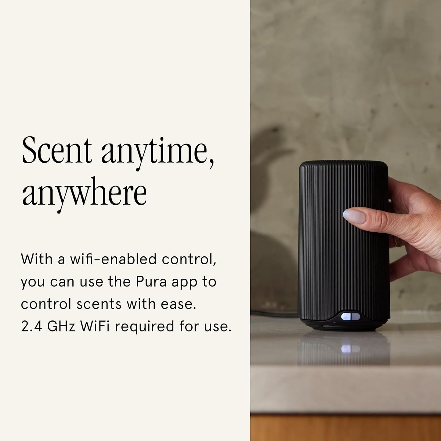Pura Plus - Smart Fragrance Diffuser for Large Spaces - Automatic Fragrance Vial Detection - Wi-Fi Smart Diffuser for Luxury Home Scenting - Black