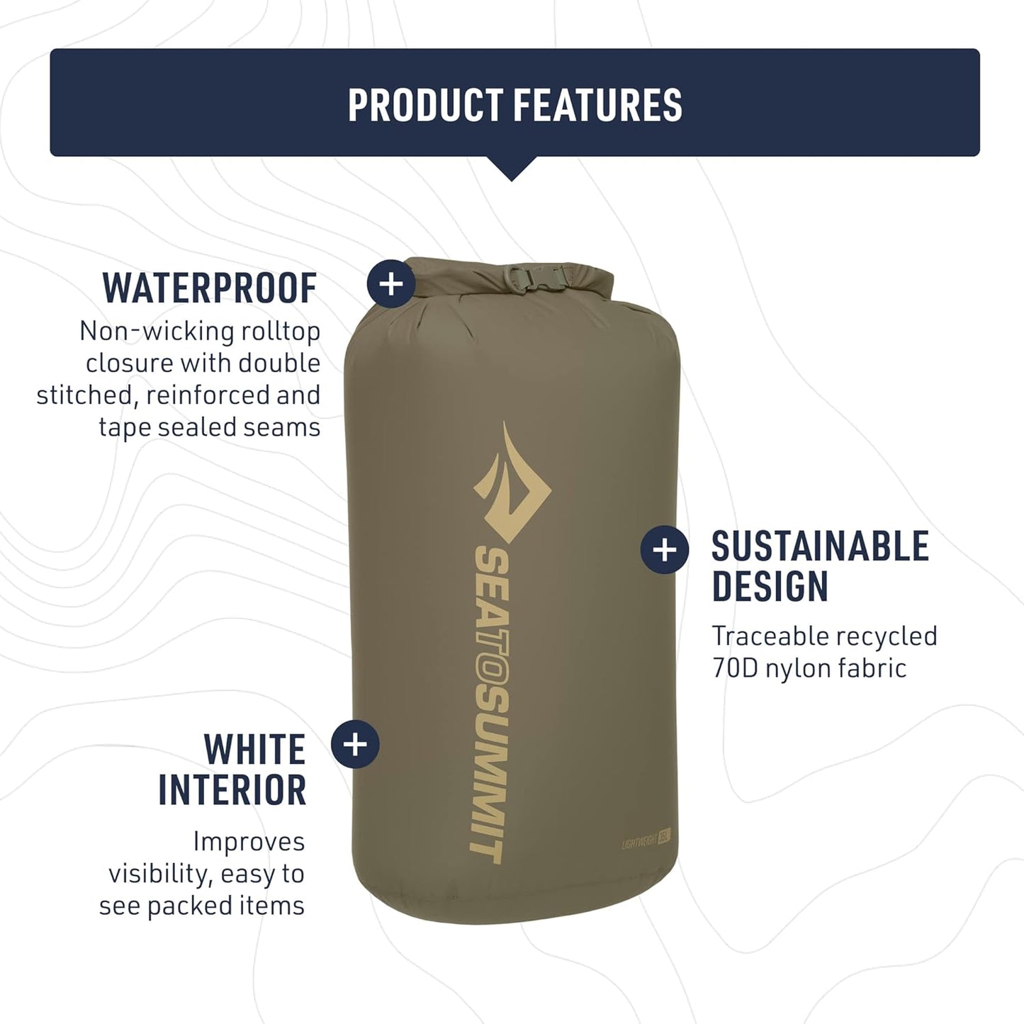 Sea to Summit Lightweight Dry Bag, Sulphur, 35 Litre