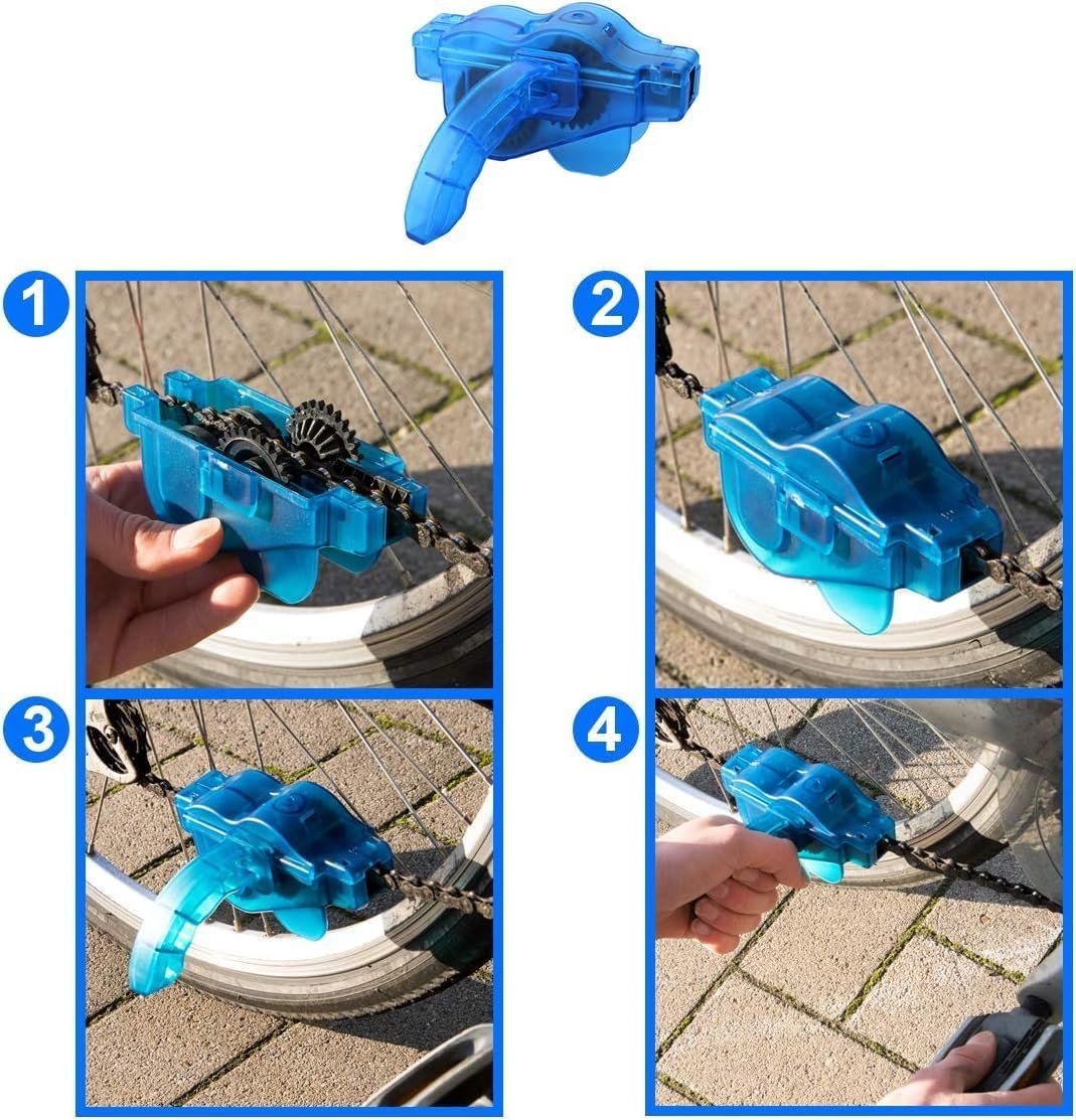 Bicycle Chain Cleaner Tool, Road Bike, MTB, Mountain Bike Chain Scrubber Device, Blue