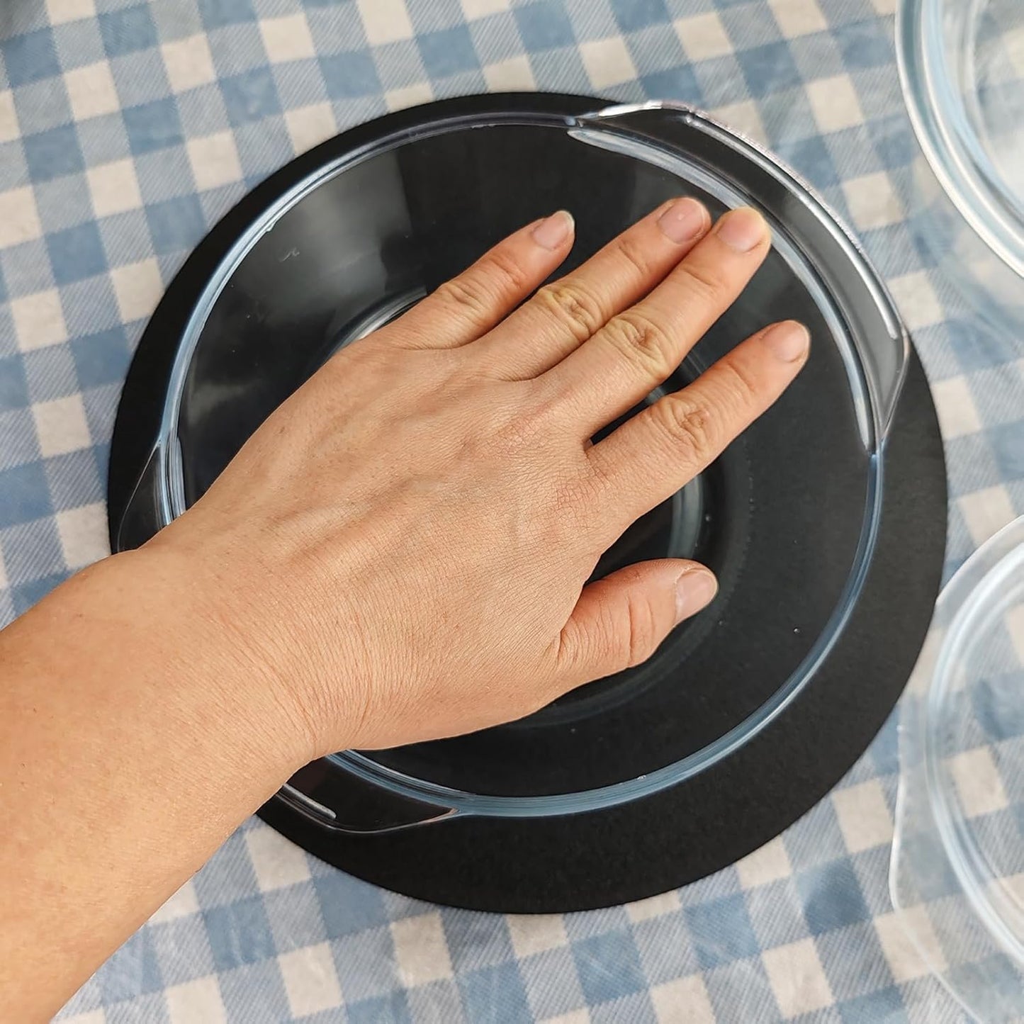 Mapeoes Casserole Baking Dish with 2 pcs for Oven, 1 QT large,Round with Handle and Glass Lid, Borosilicate Glass, Oven Microwave Dishwasher freezer safe,Cookware Bowl,Clear