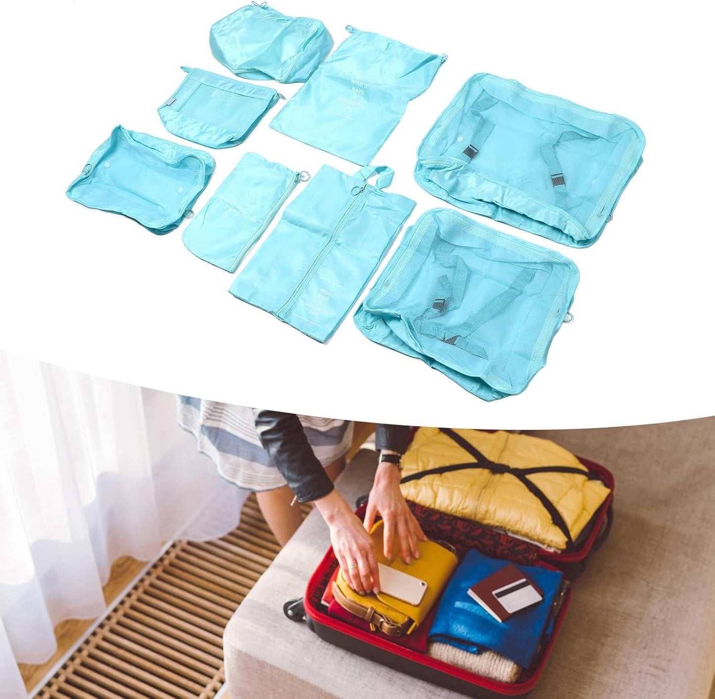 Luggage Packing Bags Twill Oxford Cloth Foldable Packing Cubes for Travel Organization