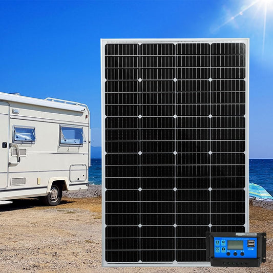 18V 300W Solar Panel Kit Mono Caravan Camping Power with Solar Charge Controller Charging USB Home Battery Charger Panels System Power