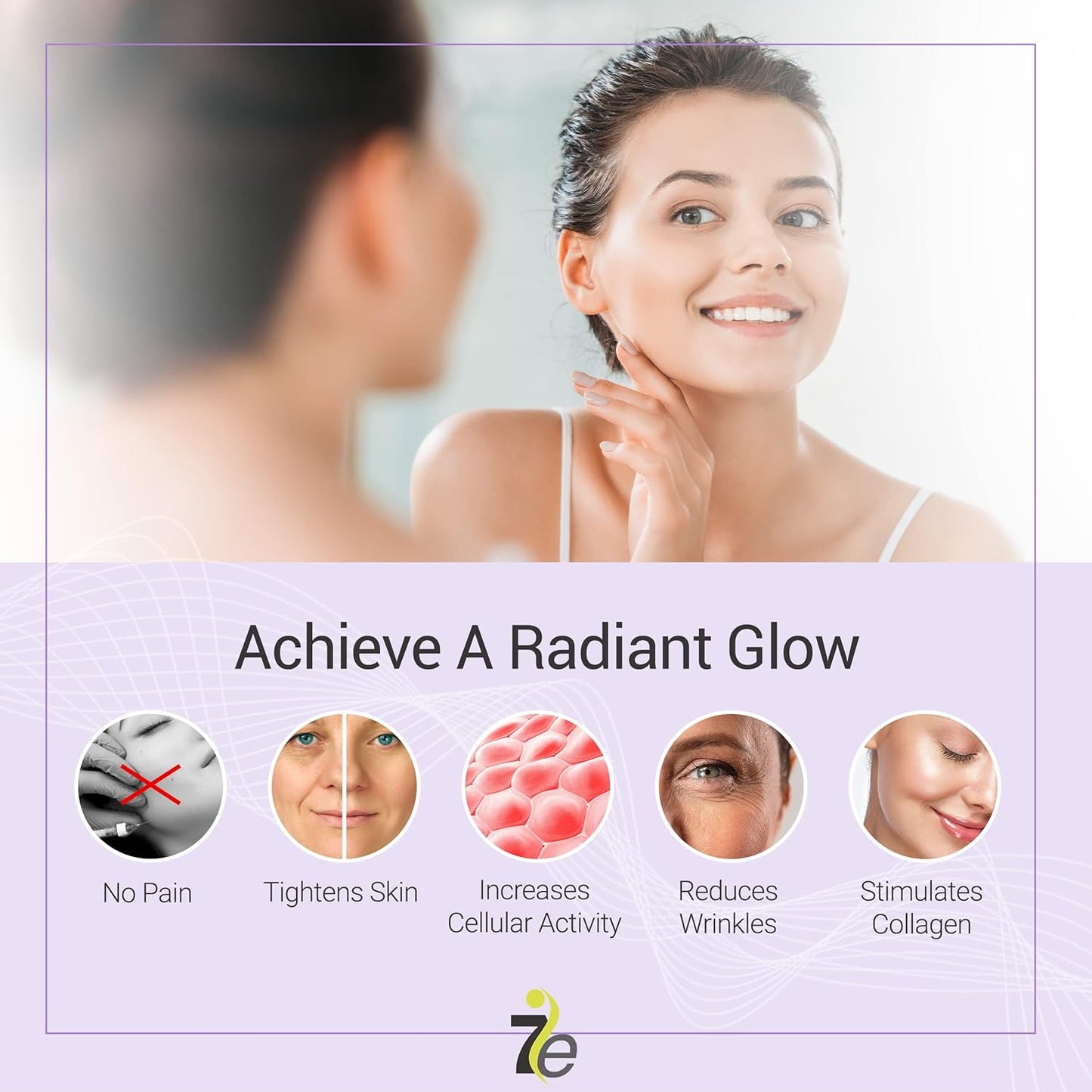 7E Wellness MyoLift Mini Microcurrent Facial Device and Conductive Eye Facial Mask - Non-Invasive Facial Skin Care Products for Anti Aging, Skin Tightening - Esthetician Supplies and Skin Care Tools