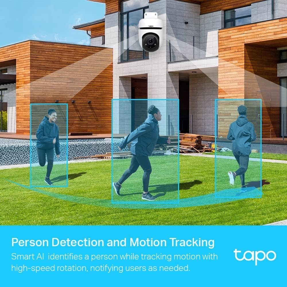 TP-Link Tapo Pan/Tilt Outdoor Home Security WiFi Camera, Wireless, 1080p, 360°, IP65, Night Vision, Sound Alarm, Two-Way Audio, Smart Person & Motion Detection, Privacy Mode, SD Card Slot (Tapo C500)