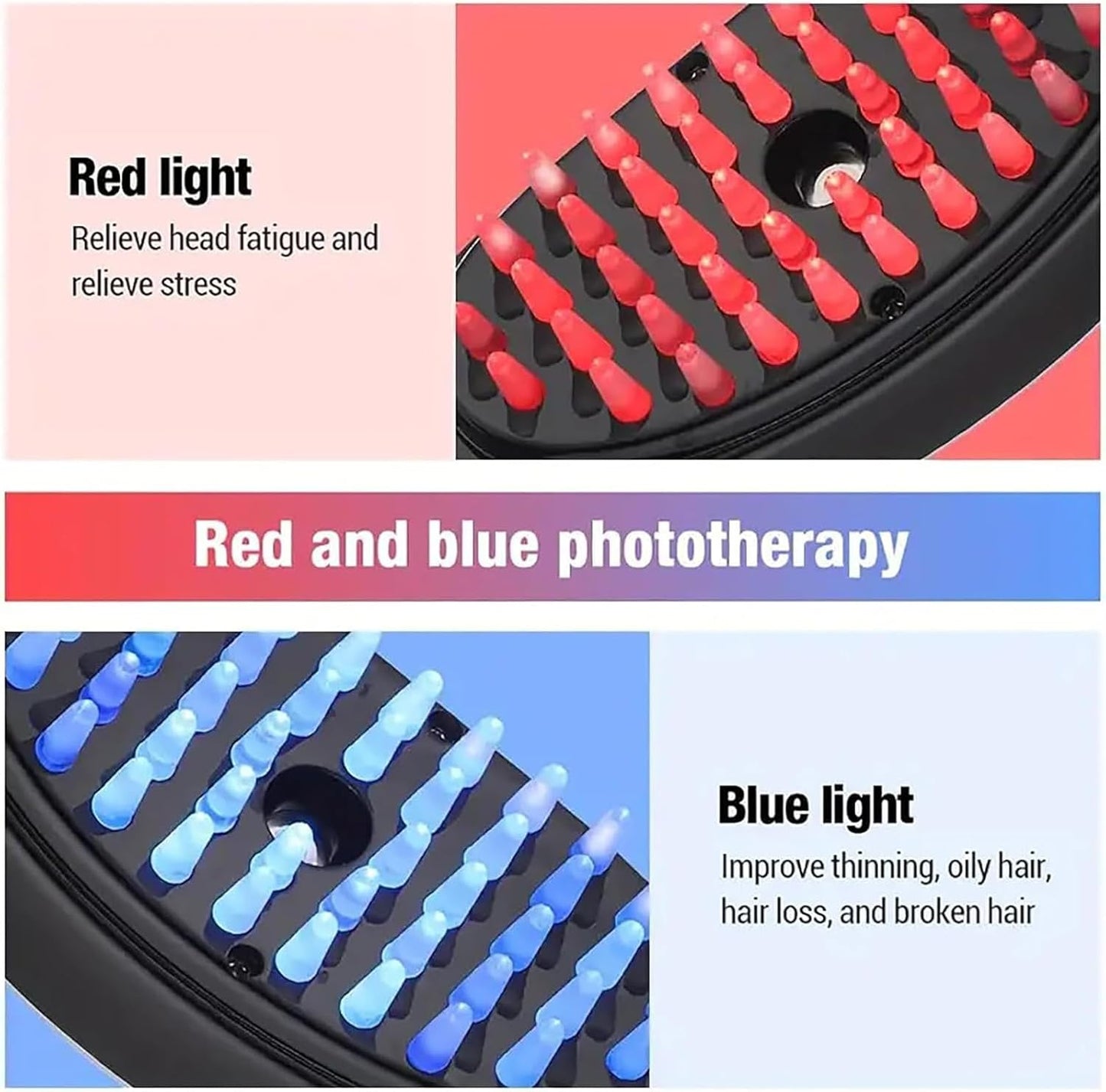 The Original Therabrush, 2-in-1 Electric Scalp Massage Brush and Applicator Bottle, 3 Modes Vibration Massage Comb, Scalp Massager with Red and Blue Light for Scalp Care