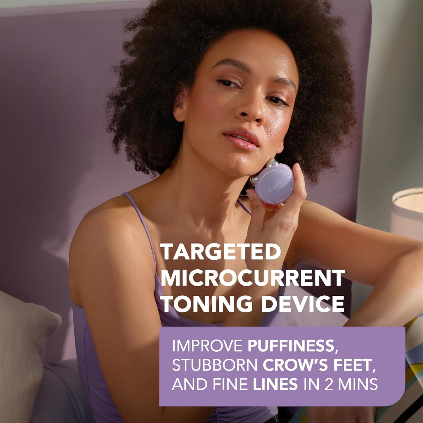 FOREO BEAR Mini Anti-Wrinkle Face Massager with Microcurrent | Targeted Face Massage for Forehead Wrinkles and Double Chin | Facial Gymnastics | Non Invasive Face Lifting | Lavender