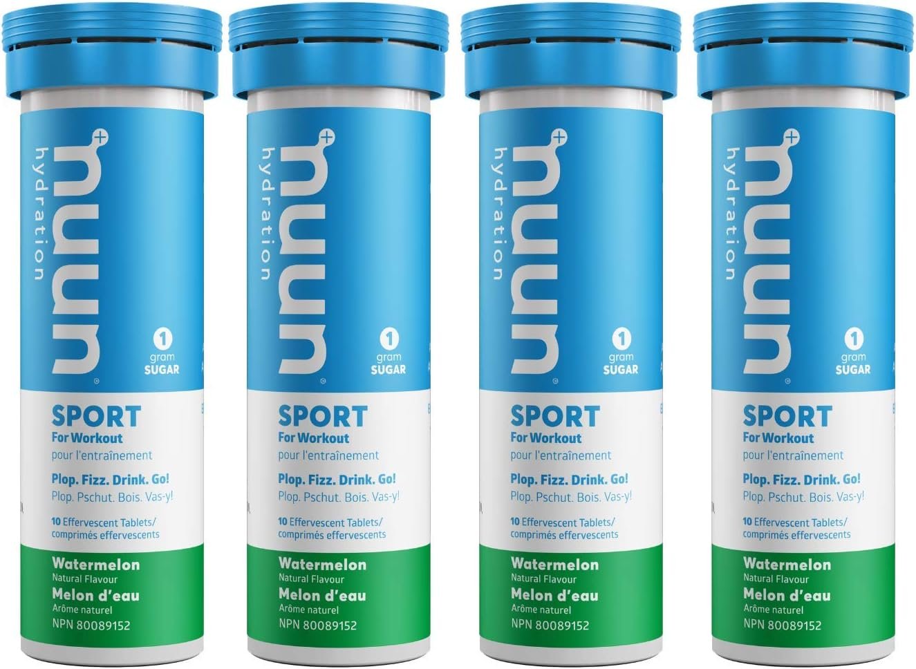 Nuun Sport: Electrolyte Drink Tablets, Box of 4 Tubes (40 servings), Watermelon, Electrolyte Hydration Supplement