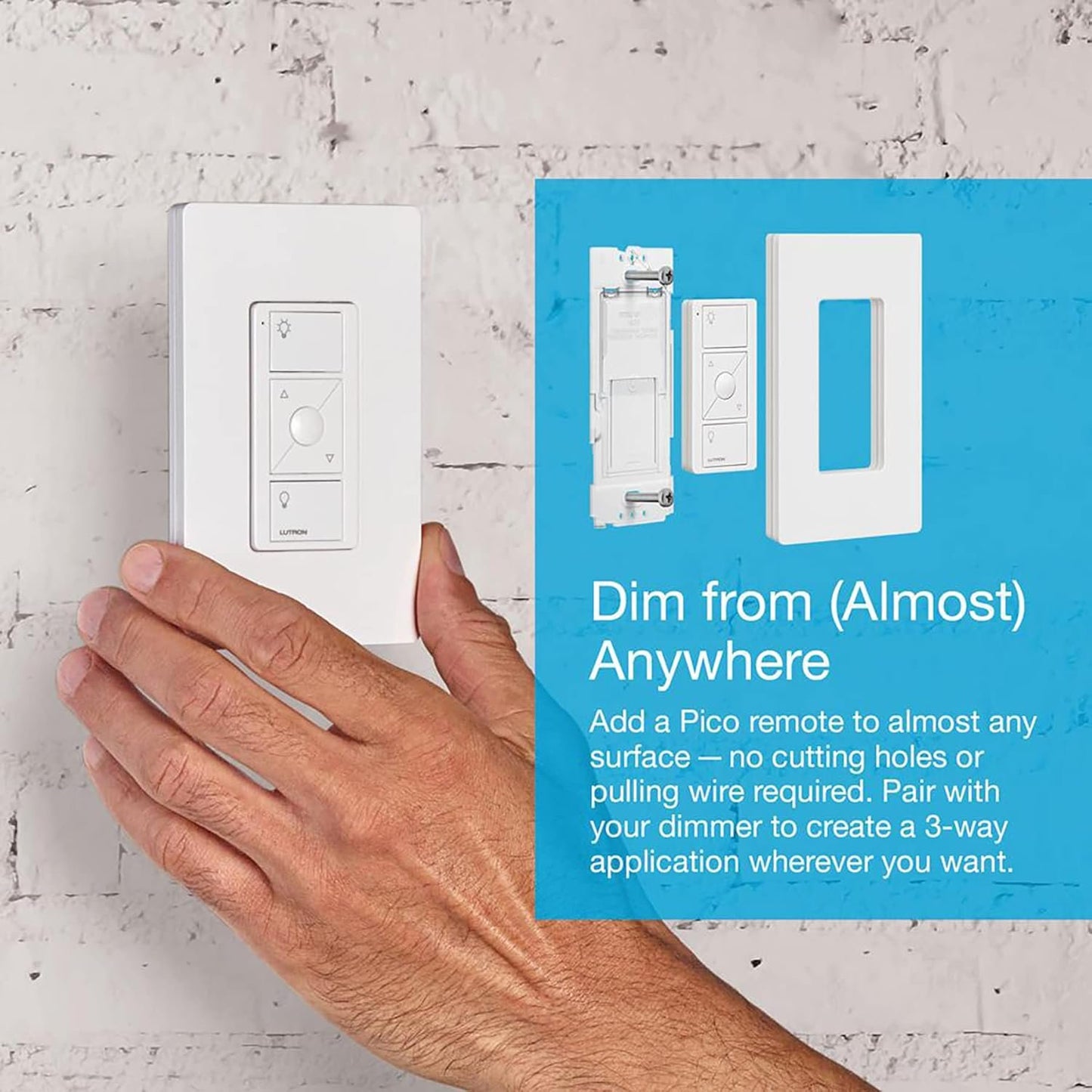 Lutron PD-6WCL-WH Caseta Wireless 600/150-Watt Single Pole In-Wall Dimmer, White