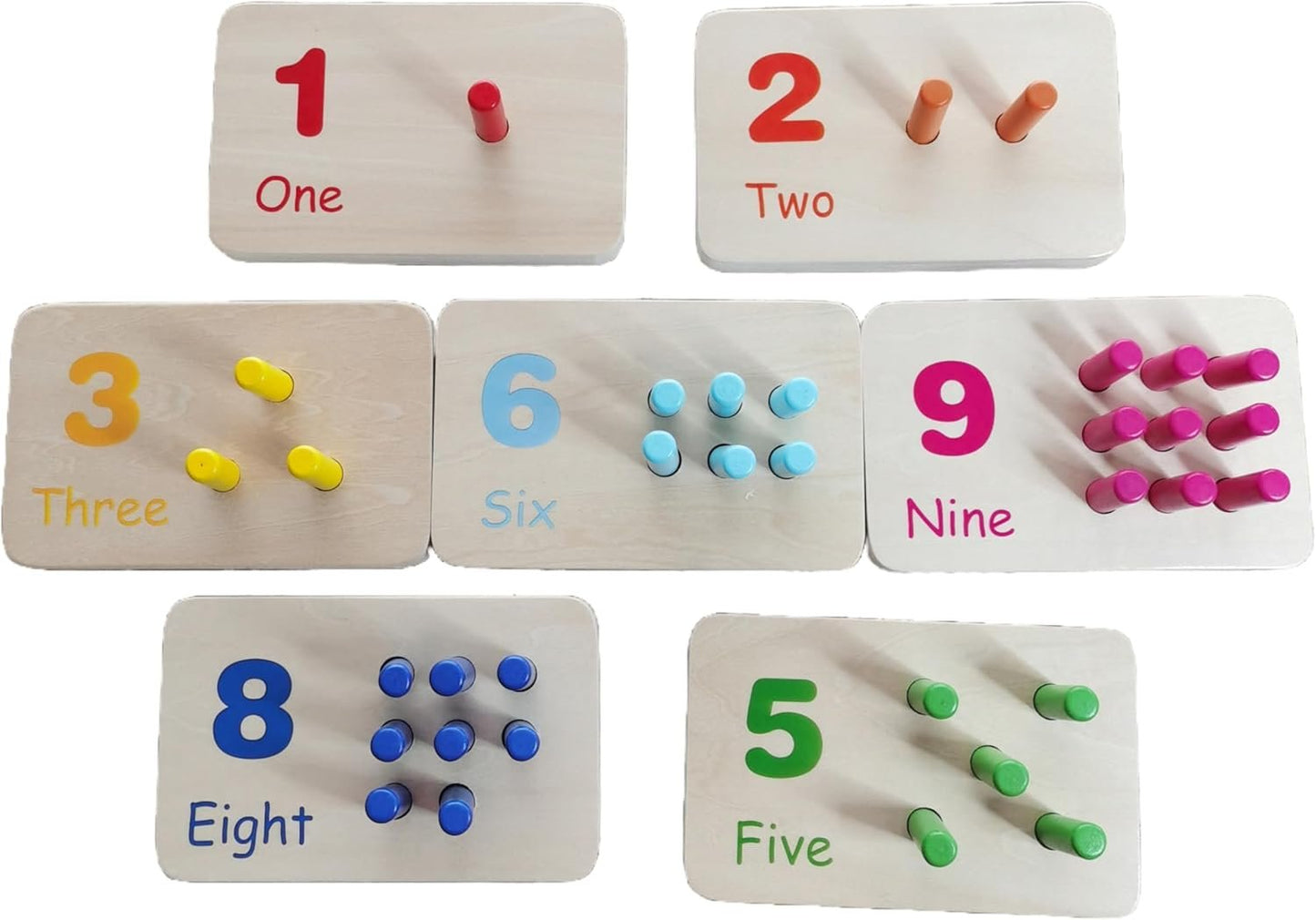 BEACENOV Montessori Wooden Educational Toy Counting & Number Board, Learning 1-10 Math Number, Preschool Activity for Toddlers, Toddler Learning Toys