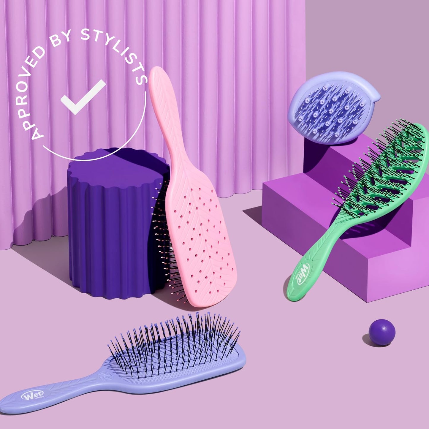 Wet Brush Go Green Mini Detangler, Grey - Detangling Travel Hair Brush - Ultra-Soft IntelliFlex Bristles Glide Through Tangles & Gently Loosens Knots While Minimizing Pain, Split Ends & Breakage