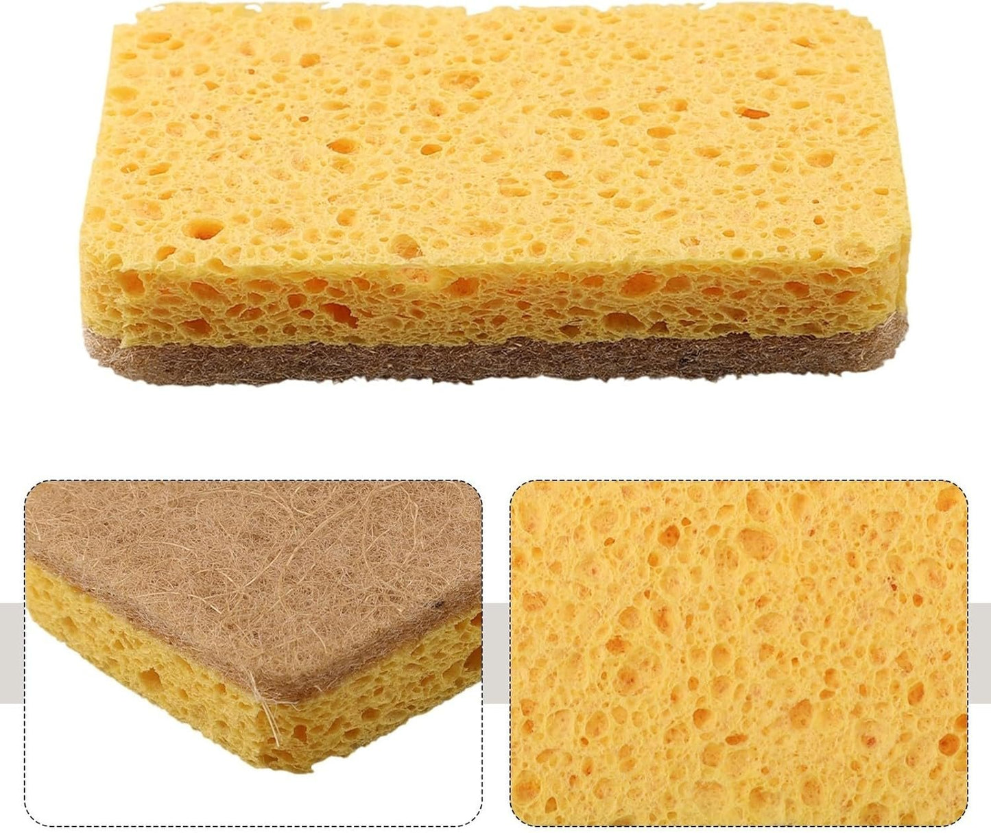 Voiemifore 8 Pack Biodegradable Kitchen Dishwashing Sponges Multi-Purpose Cleaning Scrubber With Heavy Duty Scouring Pad For Dishes Pots Pans(A)