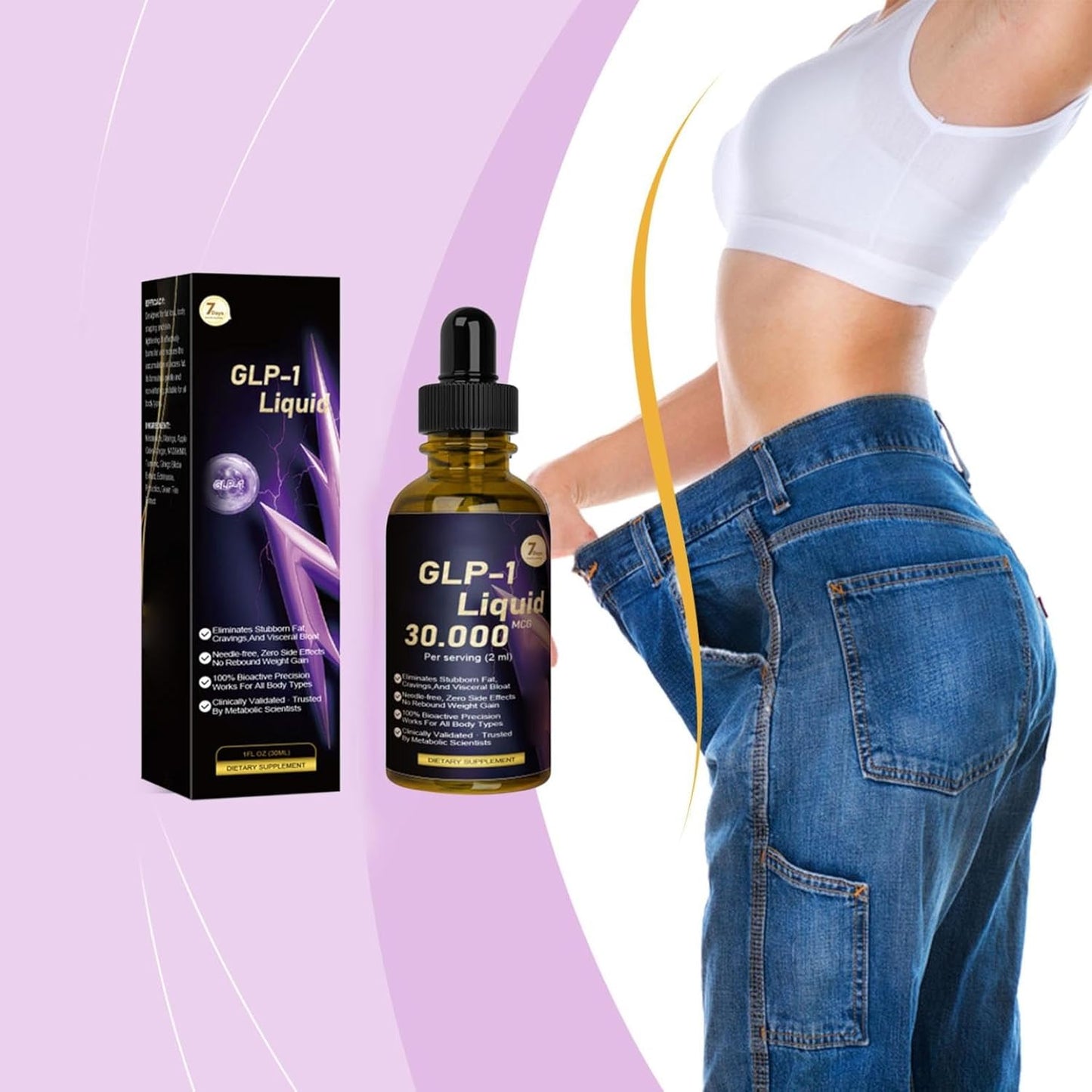 GLP-1 Liquid Drops Advanced Supplement Liquid,Natural Advanced Liquids Drops Body Care Liquid Drop Maximum Strength Overall Wellness Drops Firming Skin Liquids Relief Relaxation Daily Energy Drop (2)