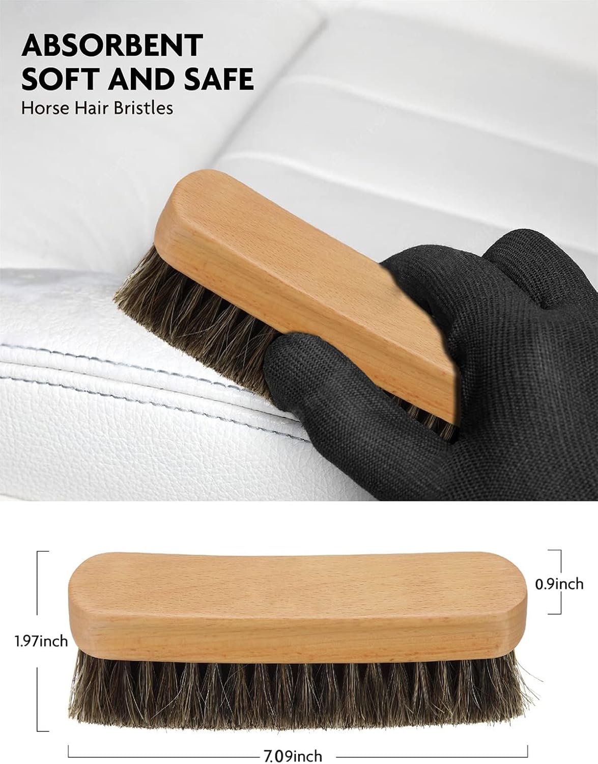 11PCS Car Interior Cleaning Dust Brush Detailing Set, Microfiber Cloth & Applicator, Single-Head Detailing Brushes, Natural Bristles, Scratch-Free & Ultra-Soft for Seats Leather Care or Cleaning