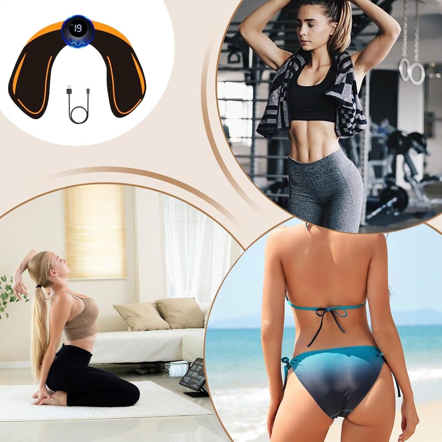 Hip Thigh Trainer, Adjustable Leg Workout Tool, Portable Home Gym Equipment, Product Size About 25.5 x 20.5 cm Muscle Strengthener, Fitness Exercise Gear for Men, Women